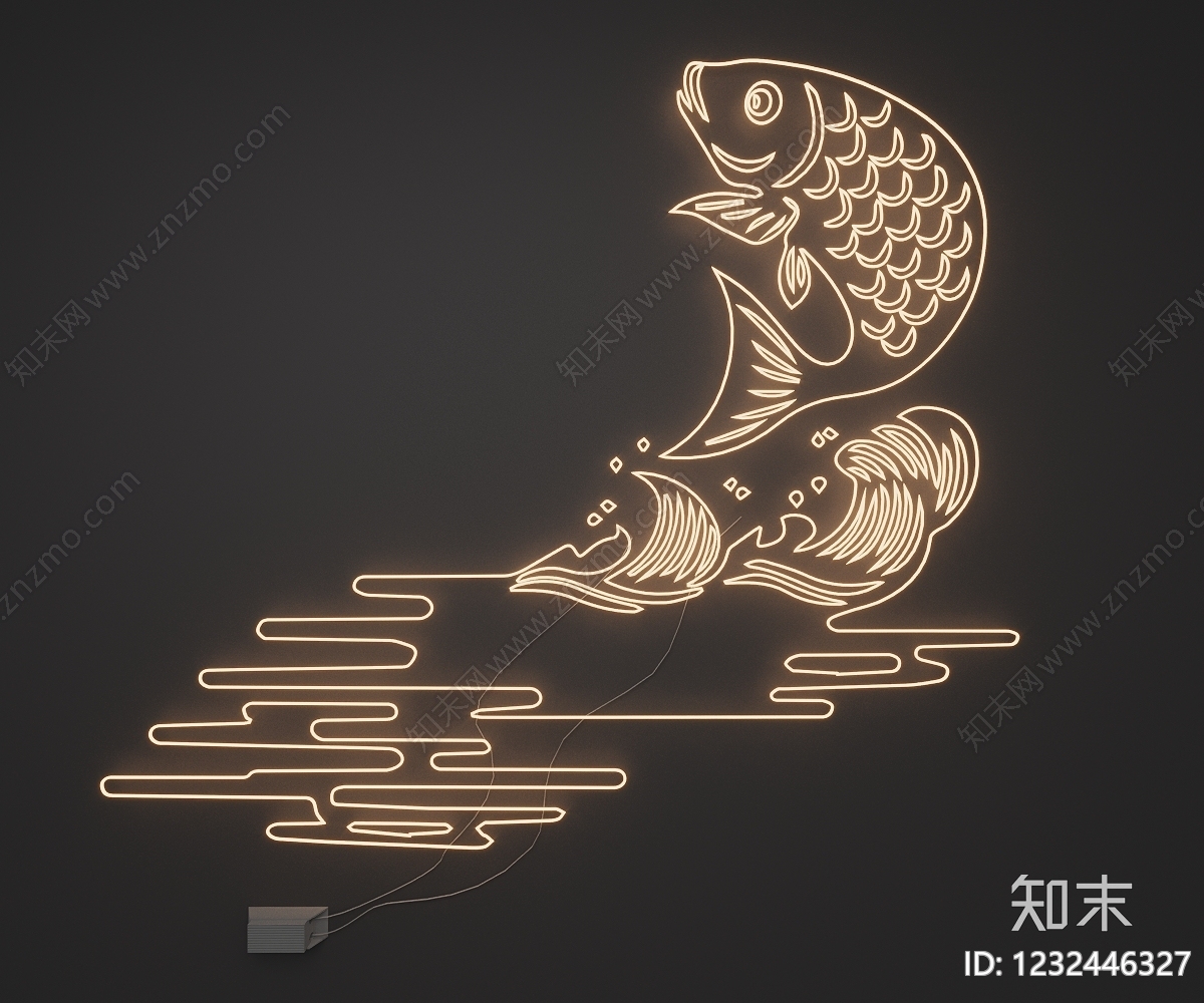 新中式霓虹灯SU模型下载【ID:1232446327】