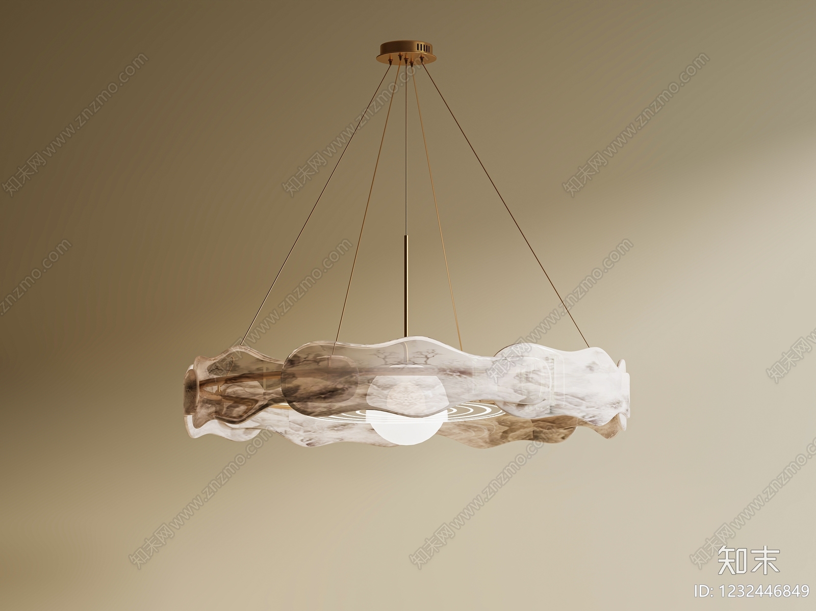 新中式艺术吊灯3D模型下载【ID:1232446849】