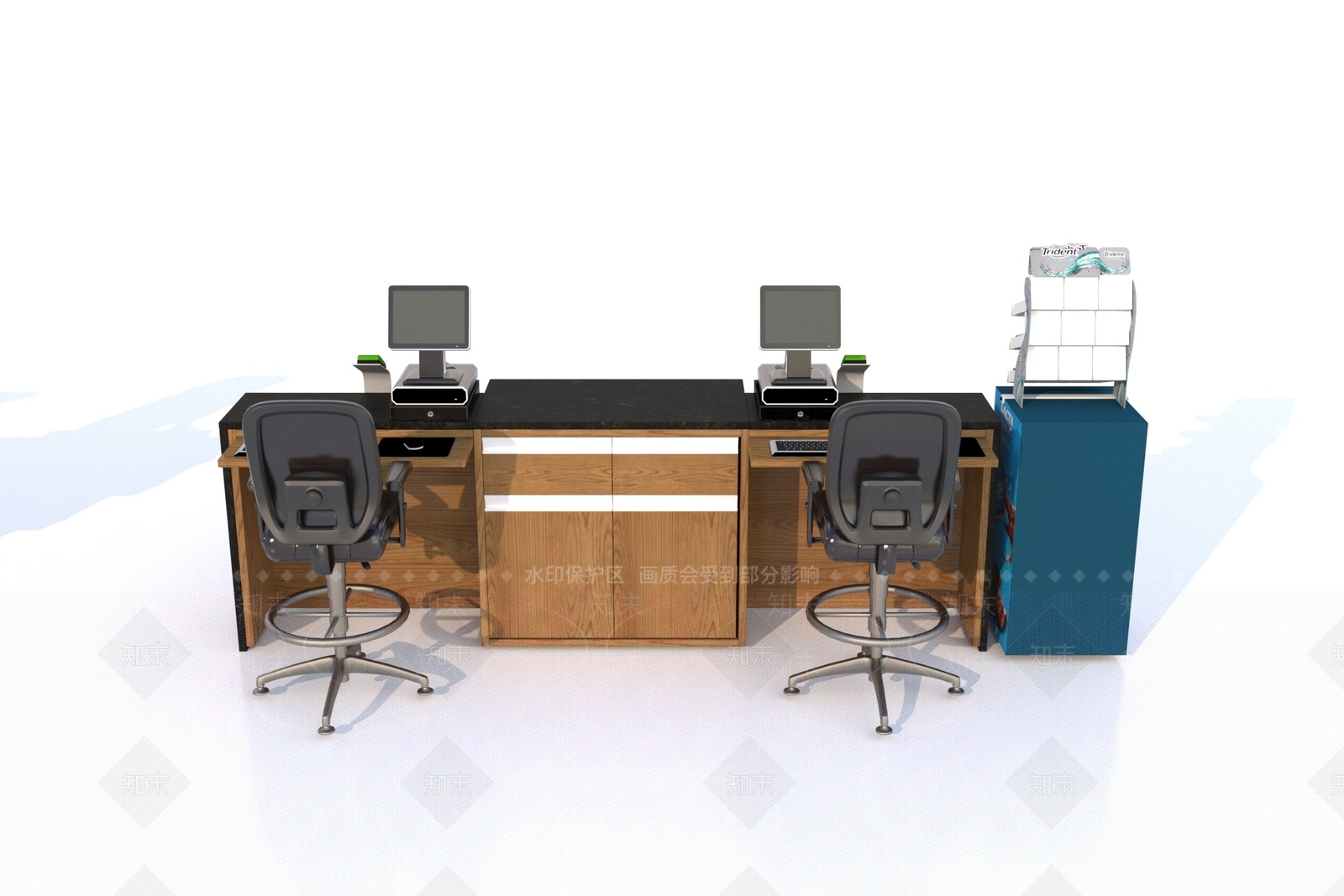 现代简约收银台3D模型下载【ID:1232447125】