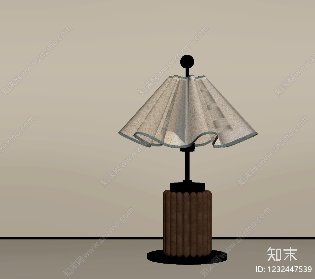 中古风台灯SU模型下载【ID:1232447539】