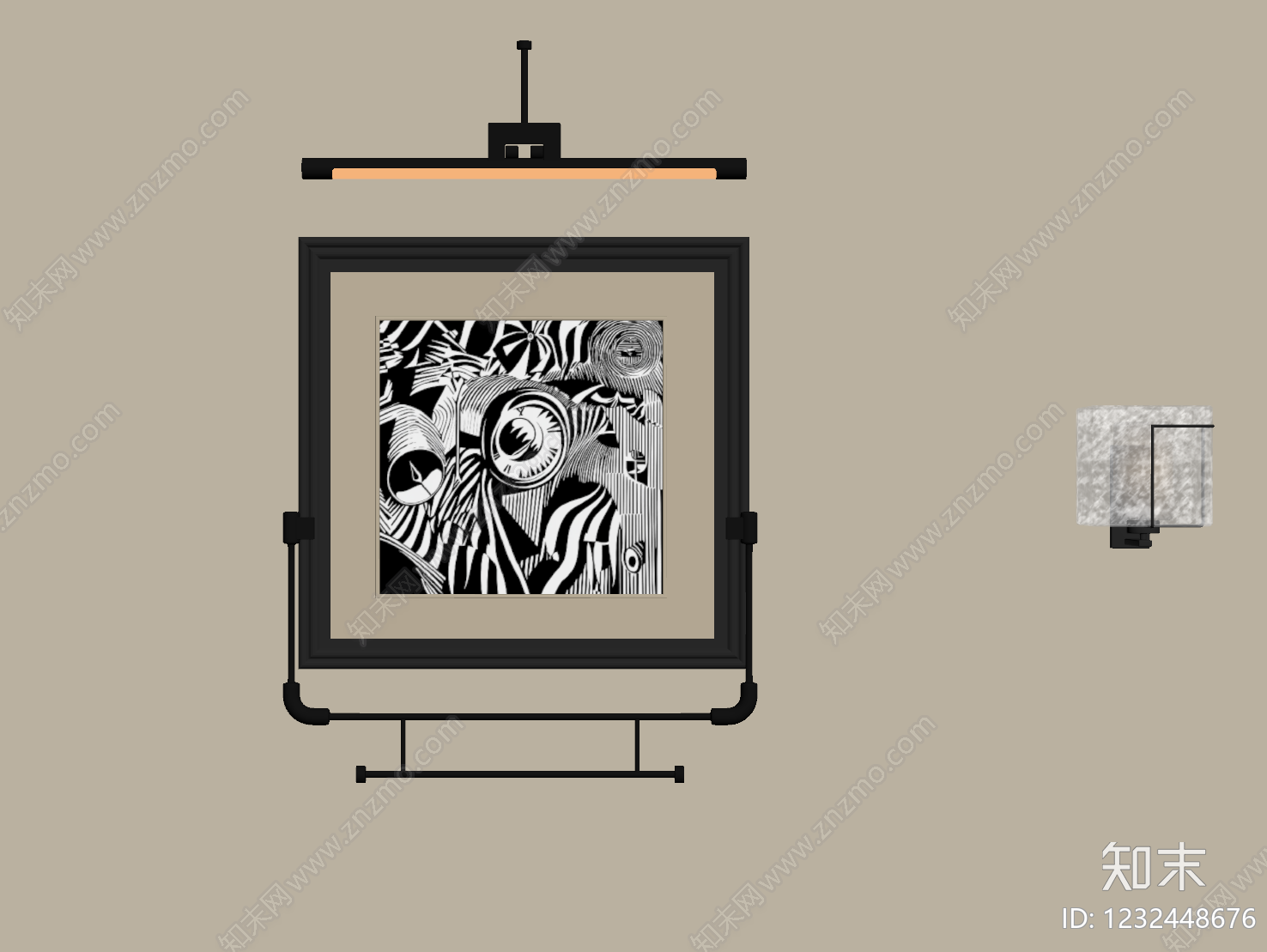 轻奢挂画SU模型下载【ID:1232448676】