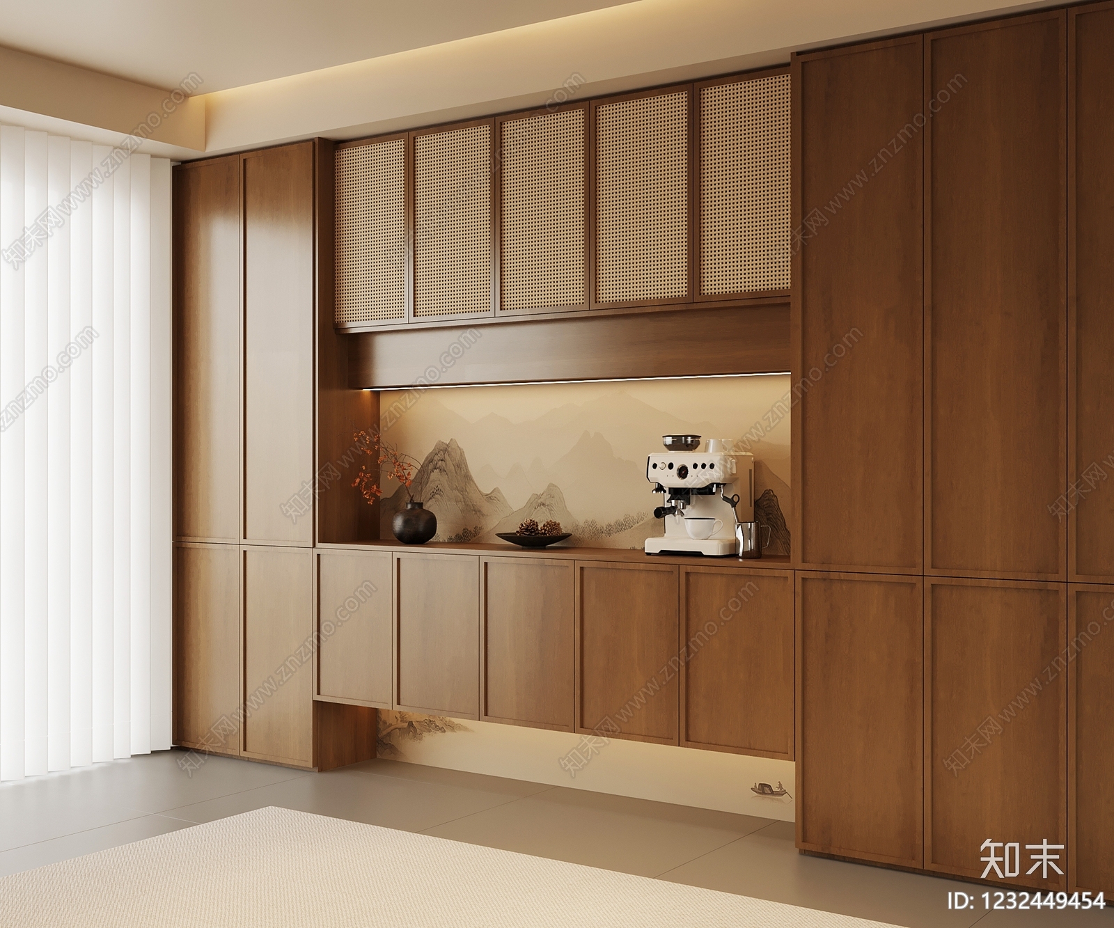 新中式餐边柜3D模型下载【ID:1232449454】