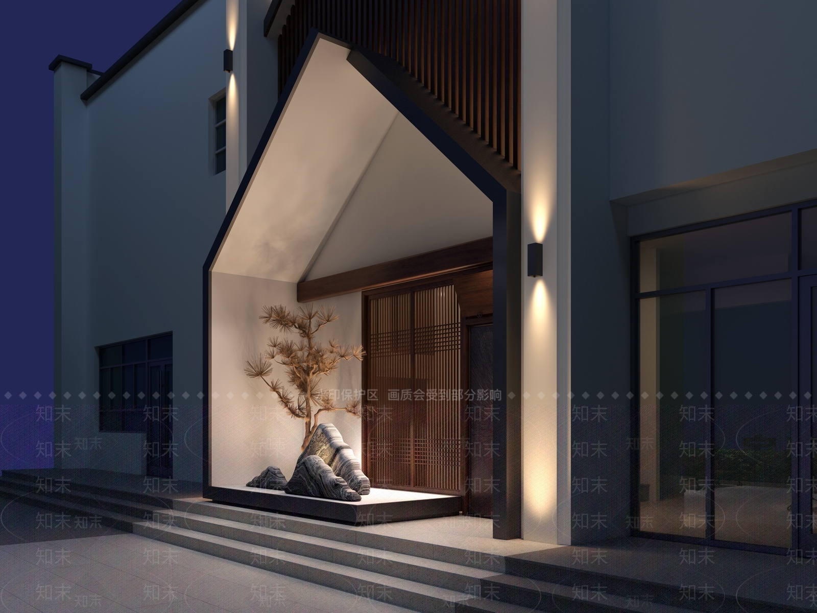 新中式社区服务中心3D模型下载【ID:1232449338】