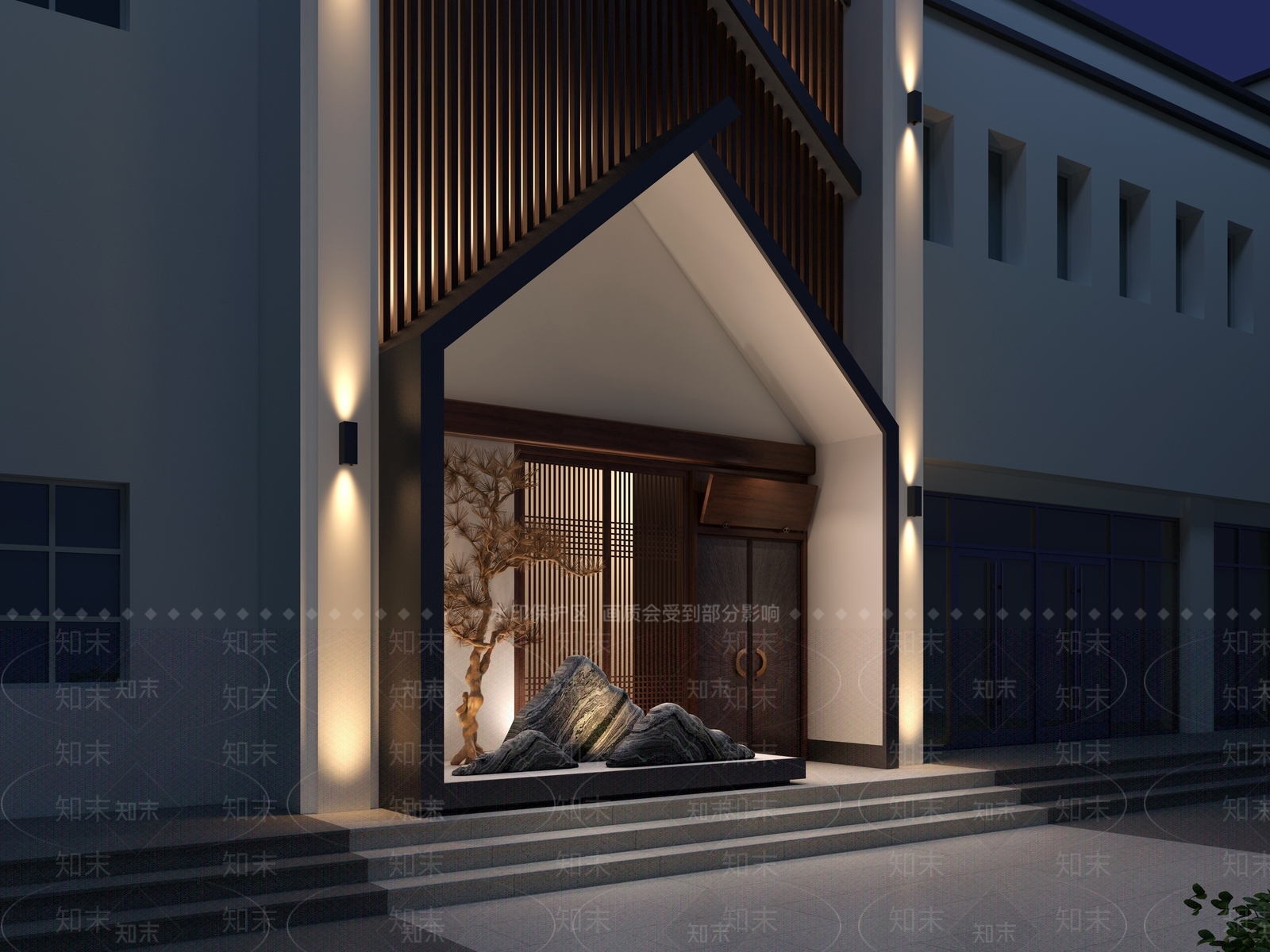 新中式社区服务中心3D模型下载【ID:1232449338】