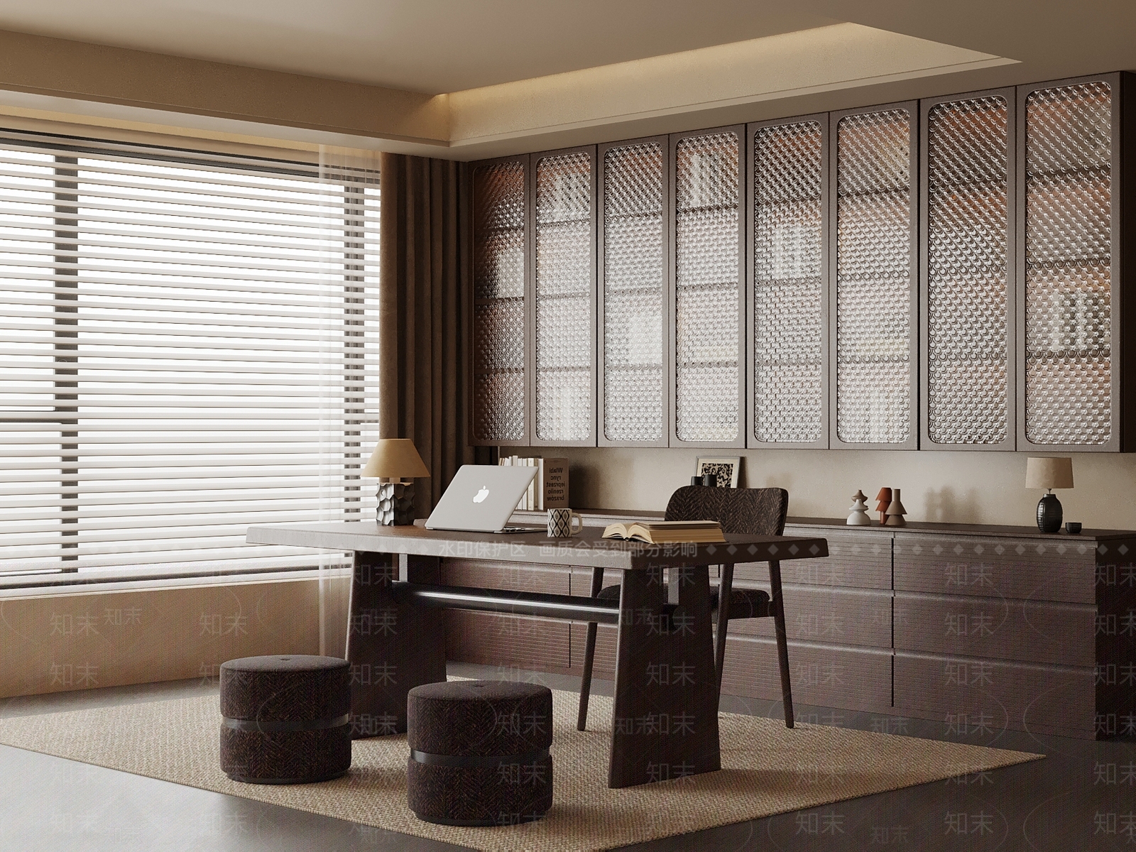 现代简约书房3D模型下载【ID:1232450233】