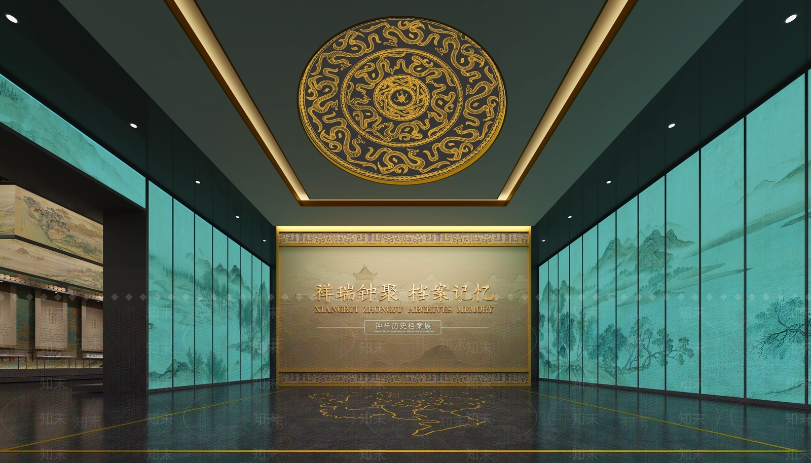 新中式历史展厅3D模型下载【ID:1232450923】
