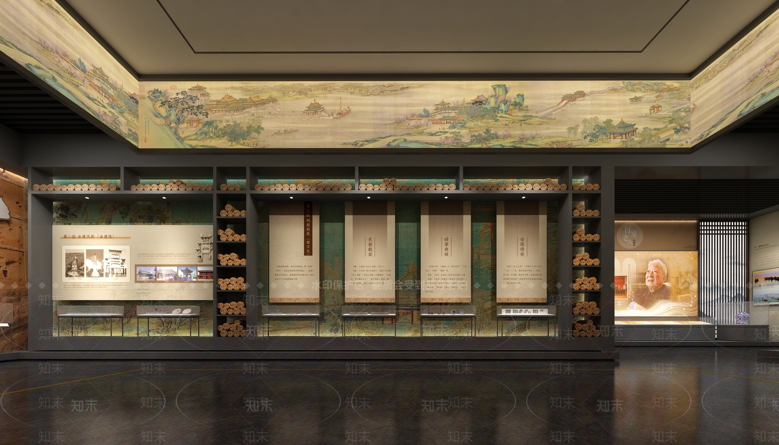 新中式历史展厅3D模型下载【ID:1232450923】