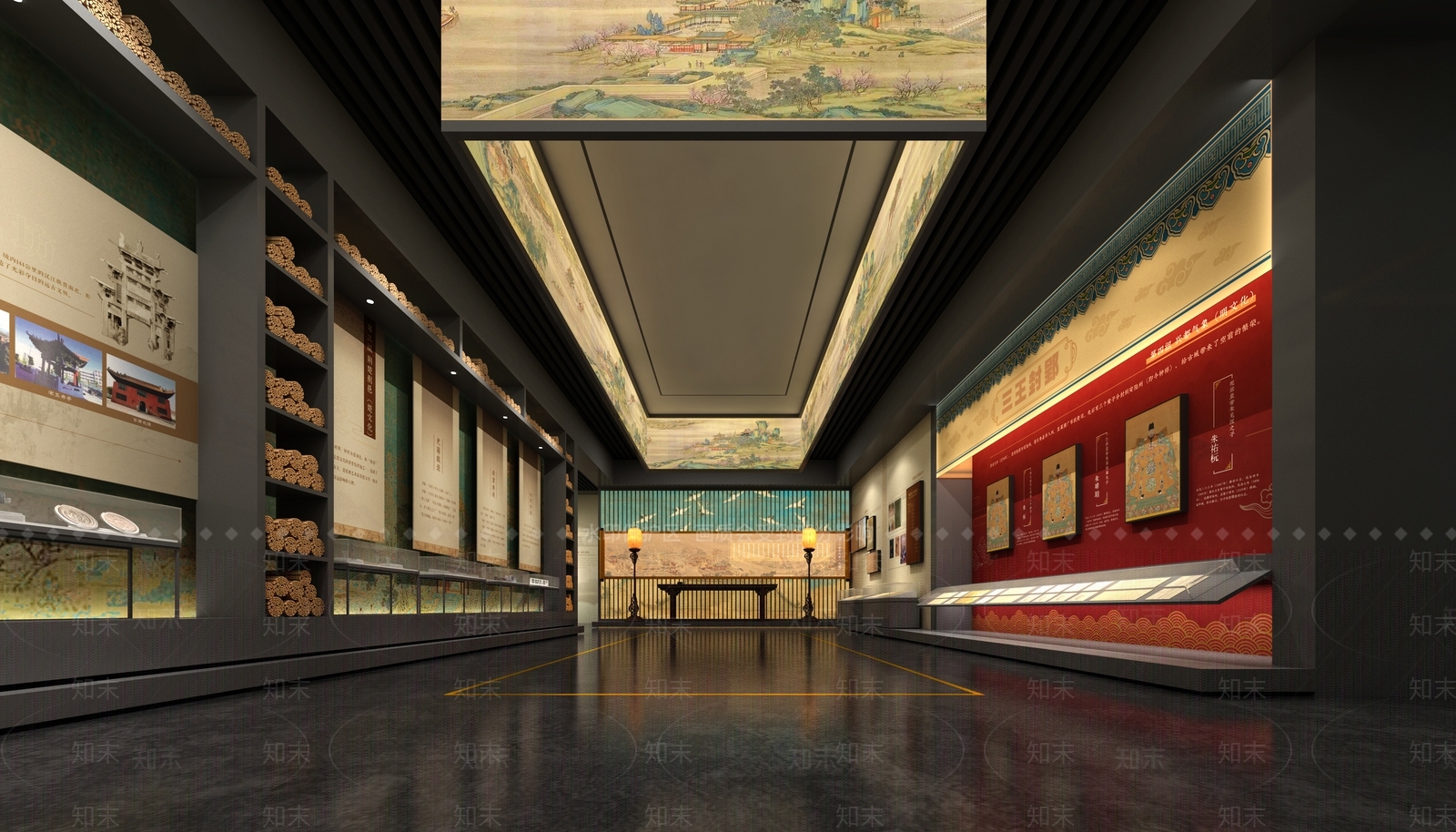 新中式历史展厅3D模型下载【ID:1232450923】