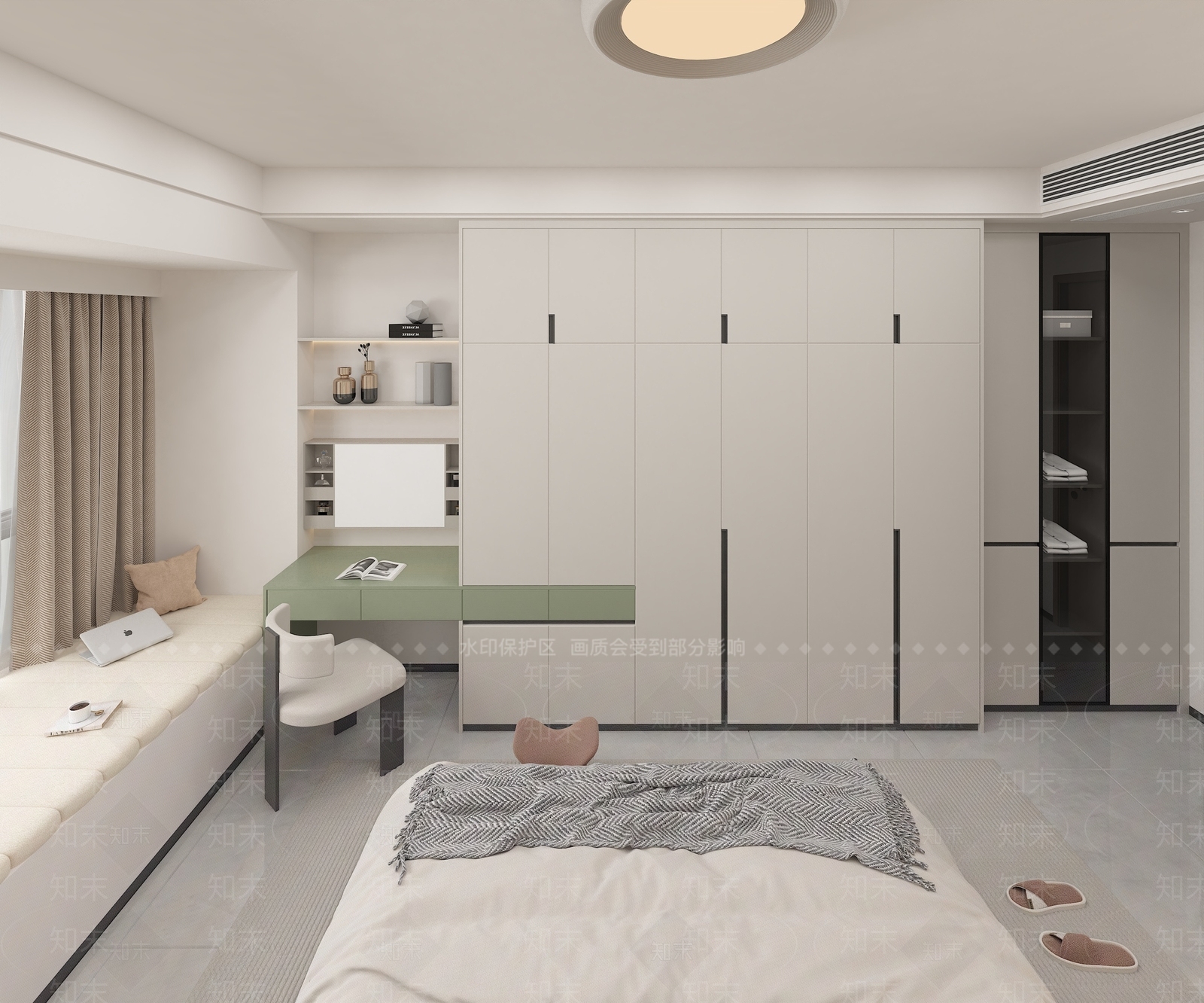 现代简约主卧3D模型下载【ID:1232451213】