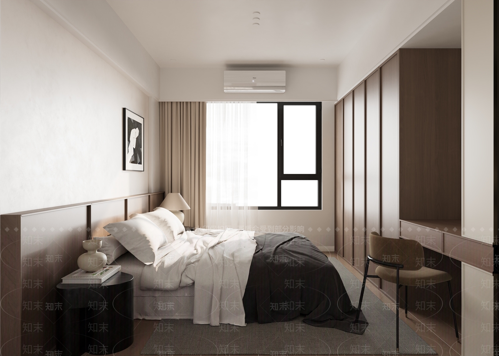 现代简约主卧3D模型下载【ID:1232452771】