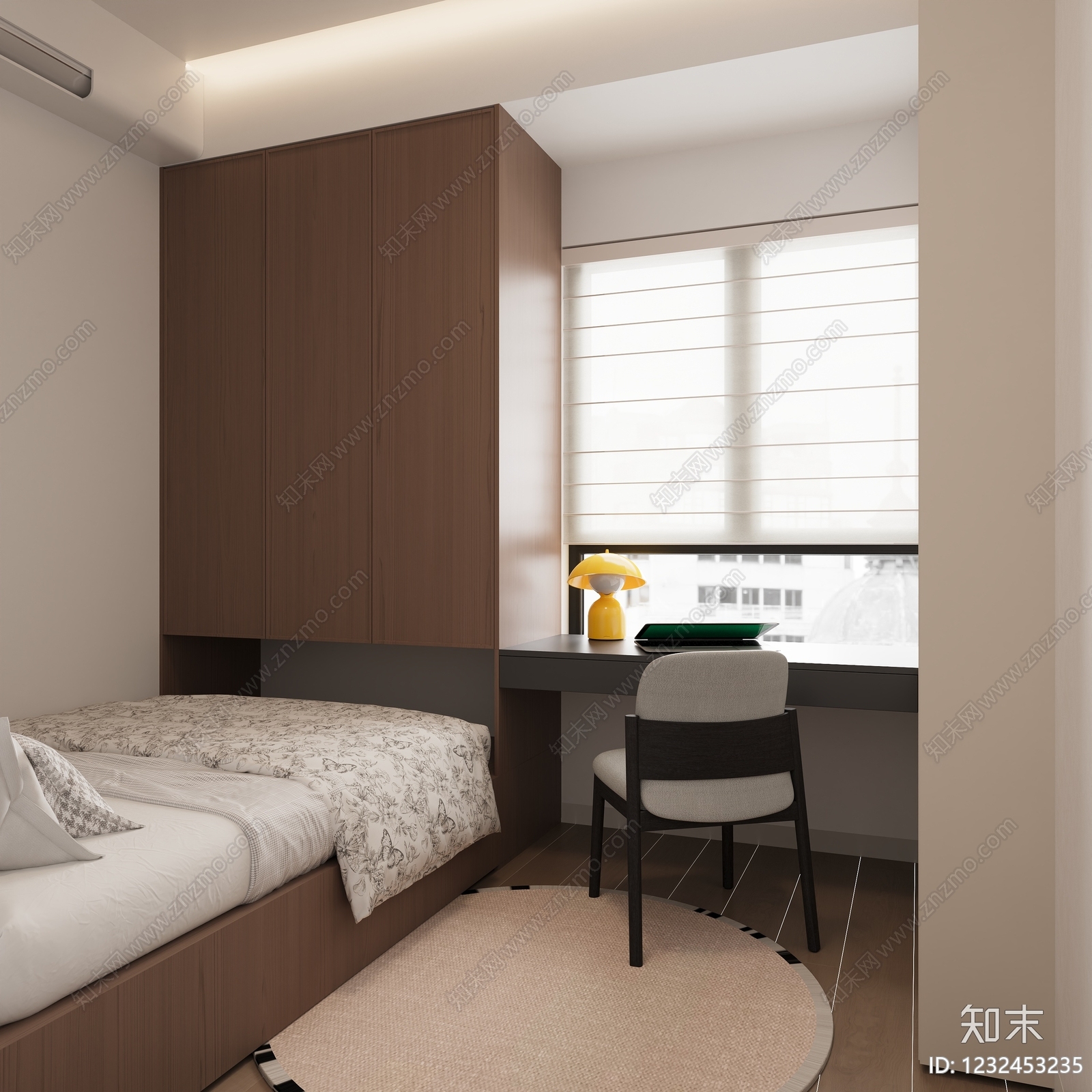现代简约家居卧室3D模型下载【ID:1232453235】