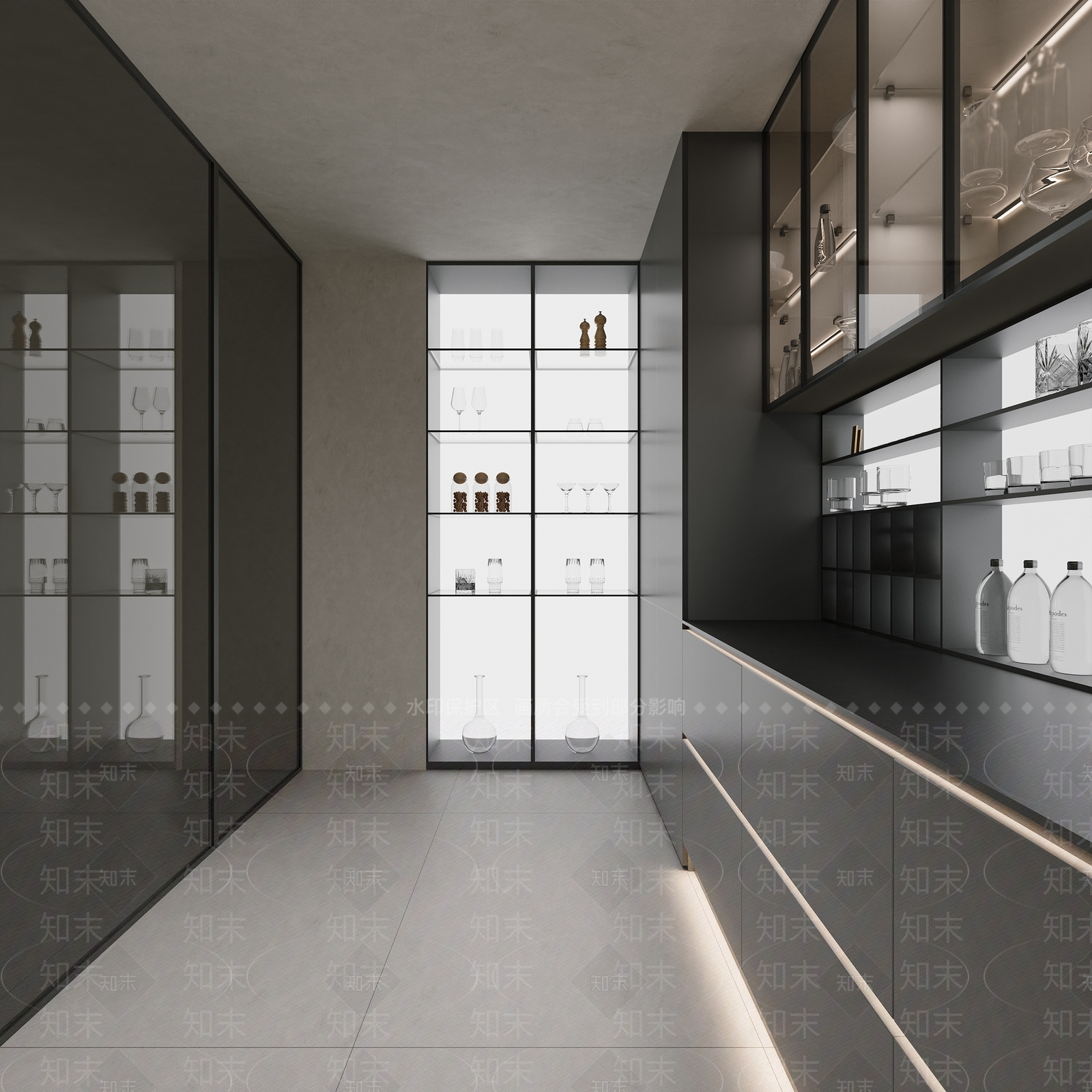 意式极简家居餐厅3D模型渲染效果图