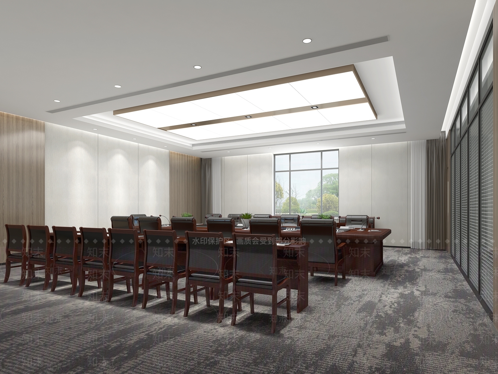 新中式会议室3D模型下载【ID:1232458623】