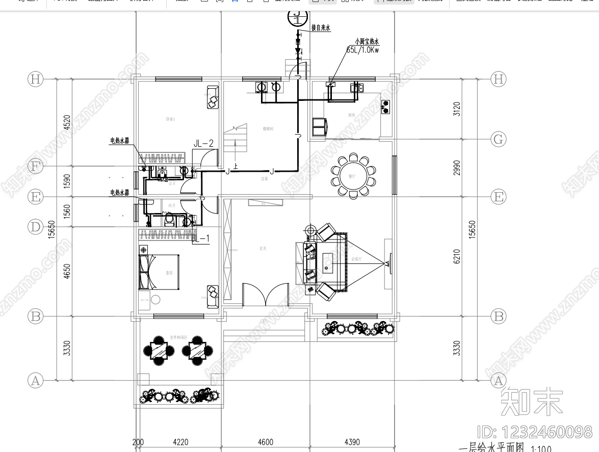 别墅建筑cad施工图下载【ID:1232460098】