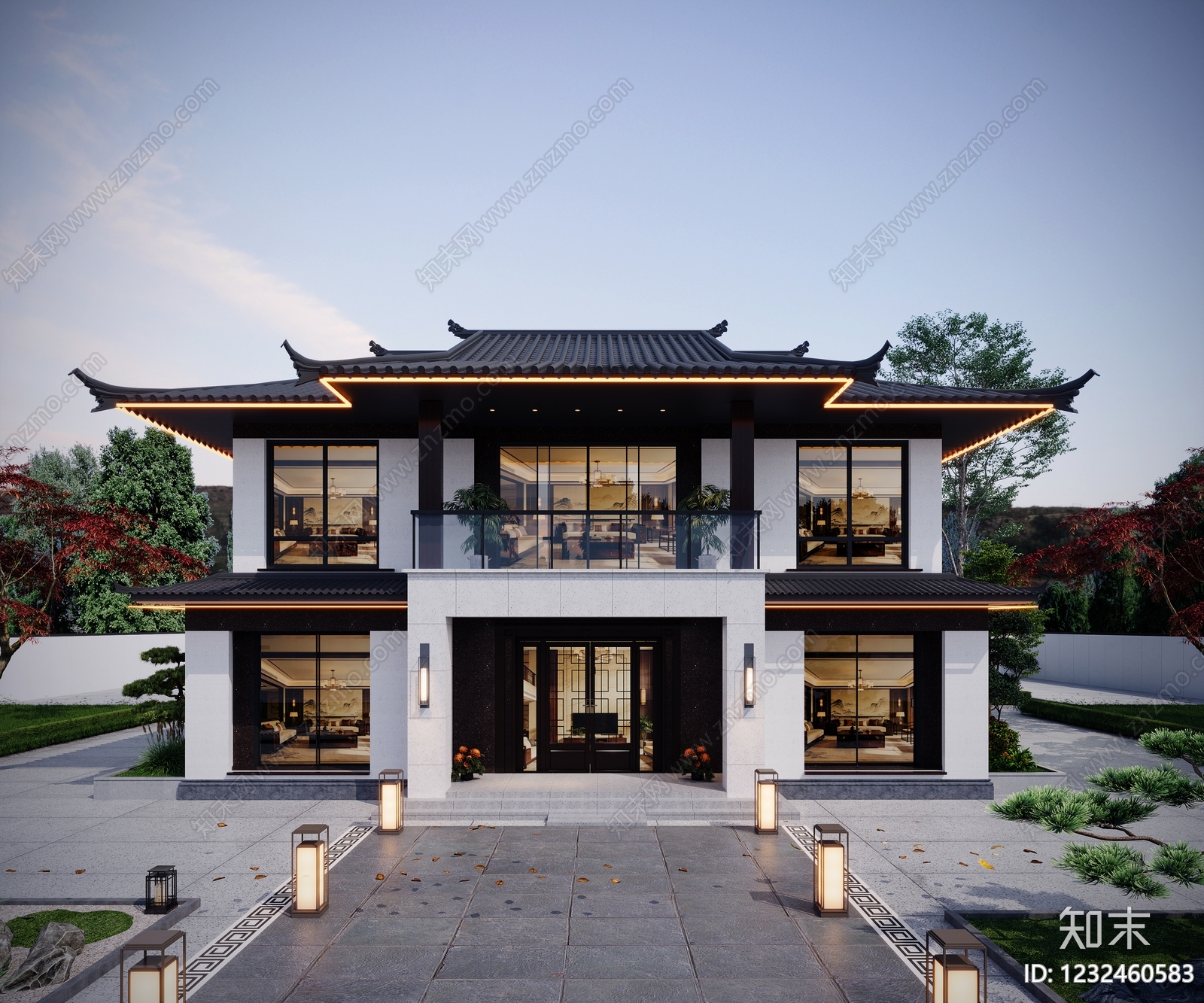 别墅建筑cad施工图下载【ID:1232460583】
