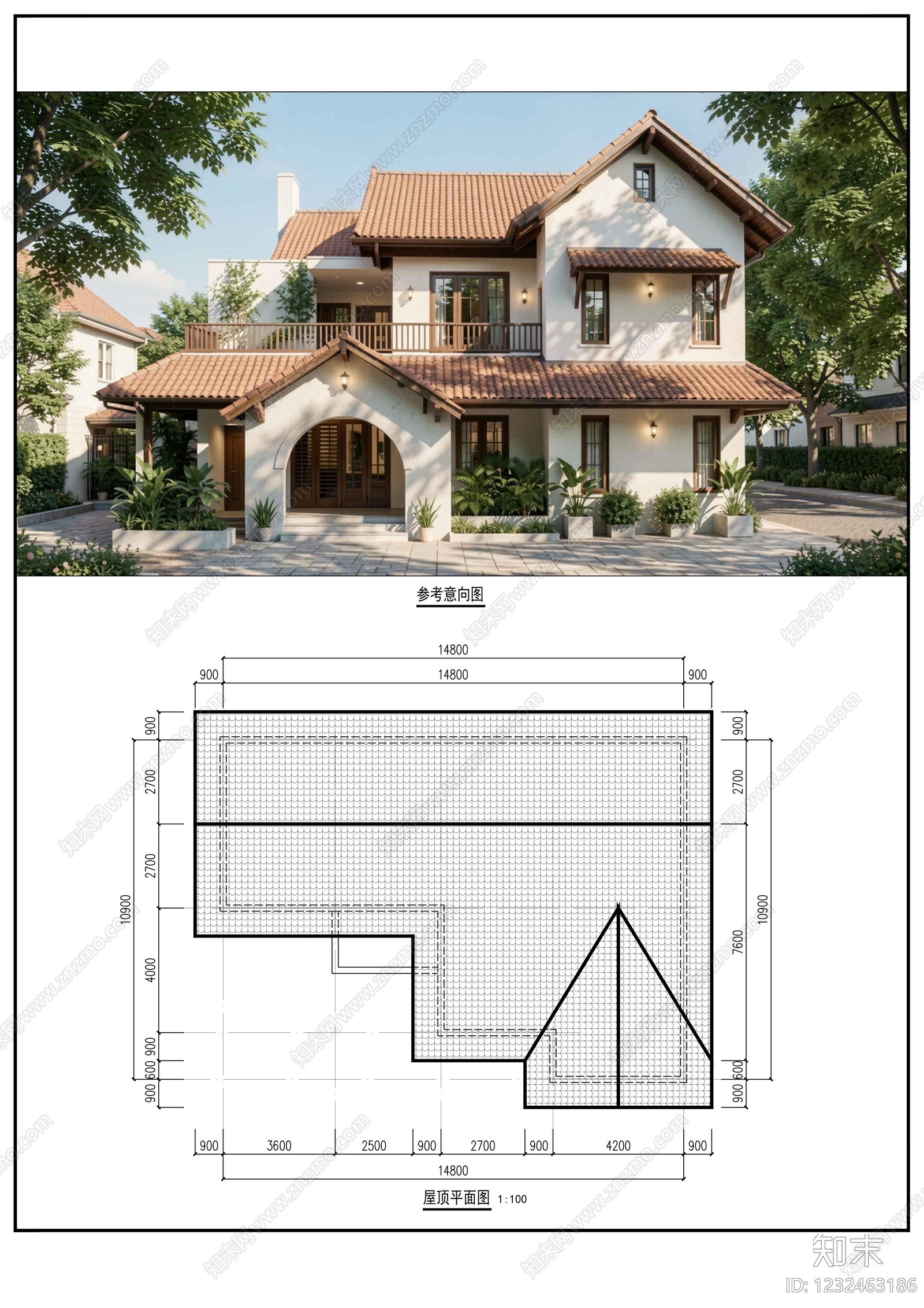别墅建筑cad施工图下载【ID:1232463186】