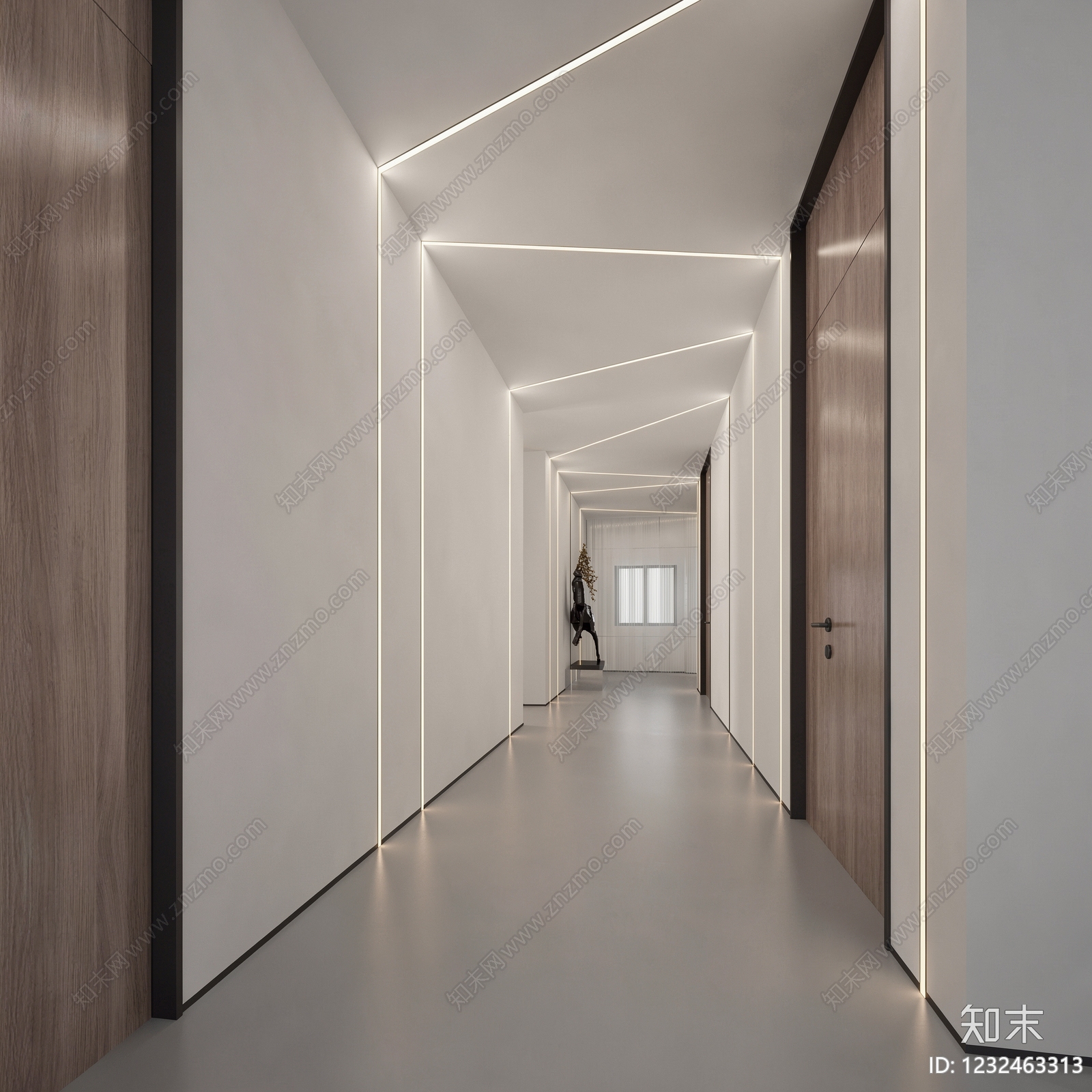 极简走廊3D模型下载【ID:1232463313】