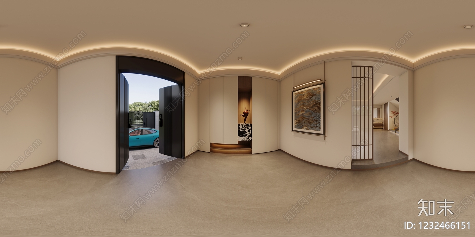 新中式玄关3D模型下载【ID:1232466151】