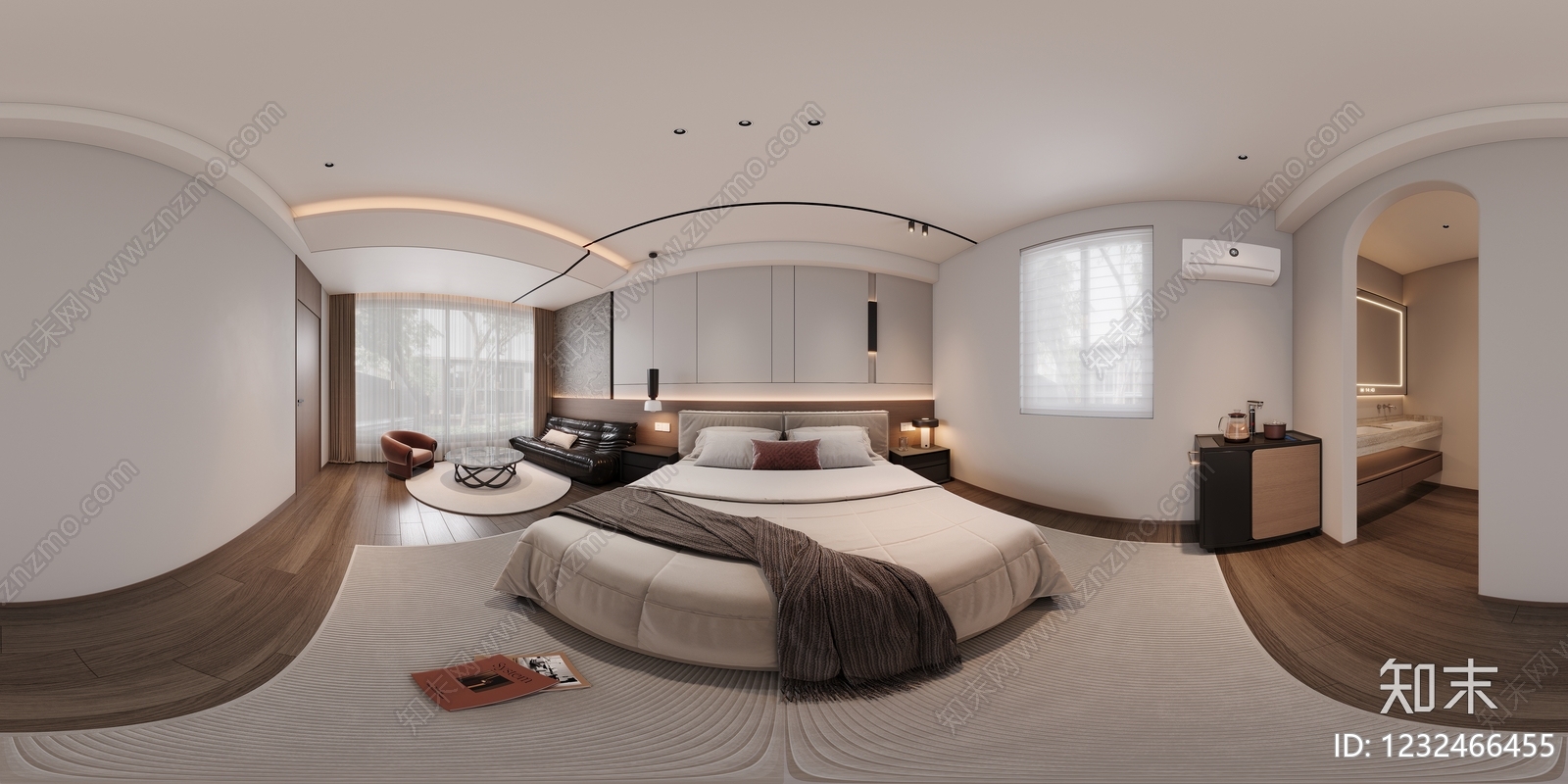 现代简约主卧3D模型下载【ID:1232466455】