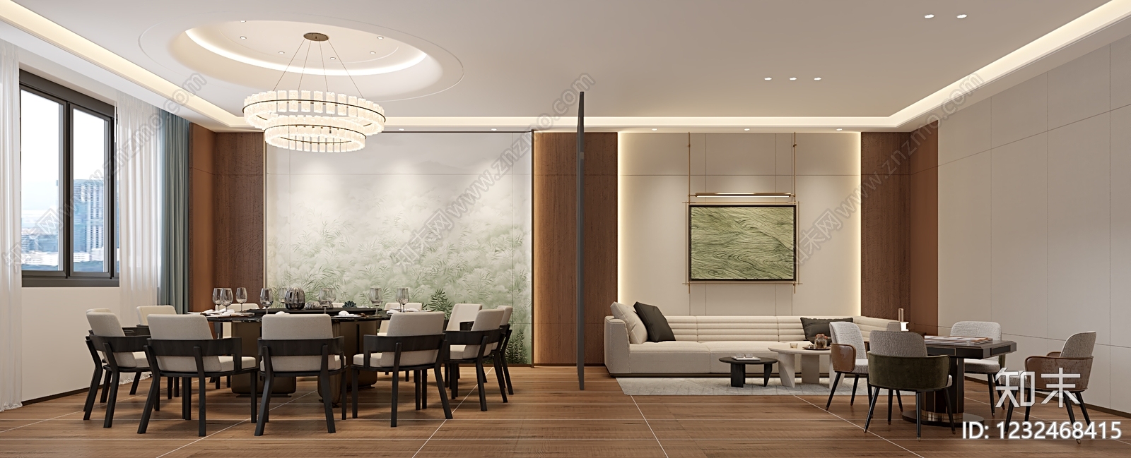 新中式包厢3D模型下载【ID:1232468415】