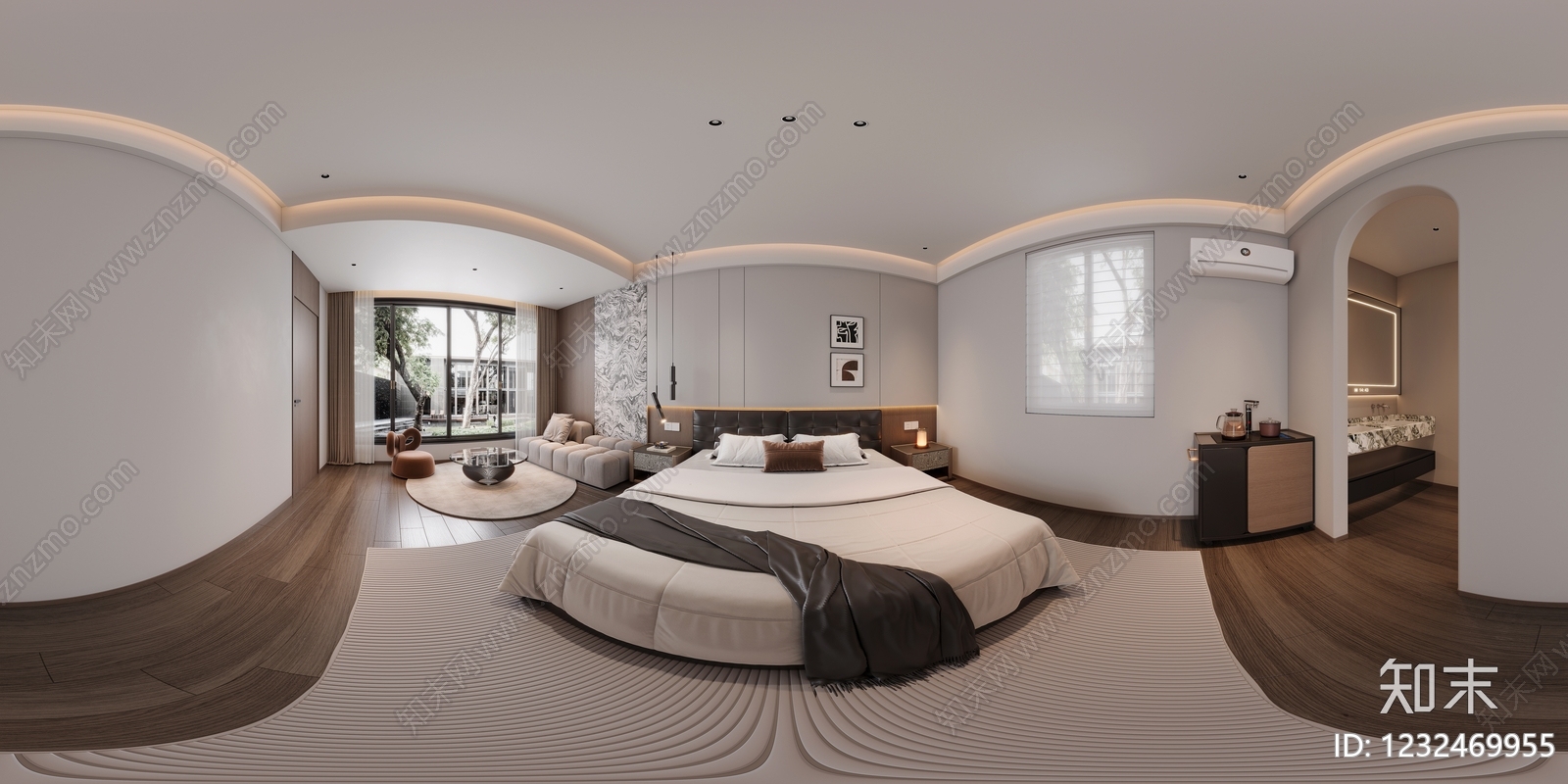 现代简约主卧3D模型下载【ID:1232469955】
