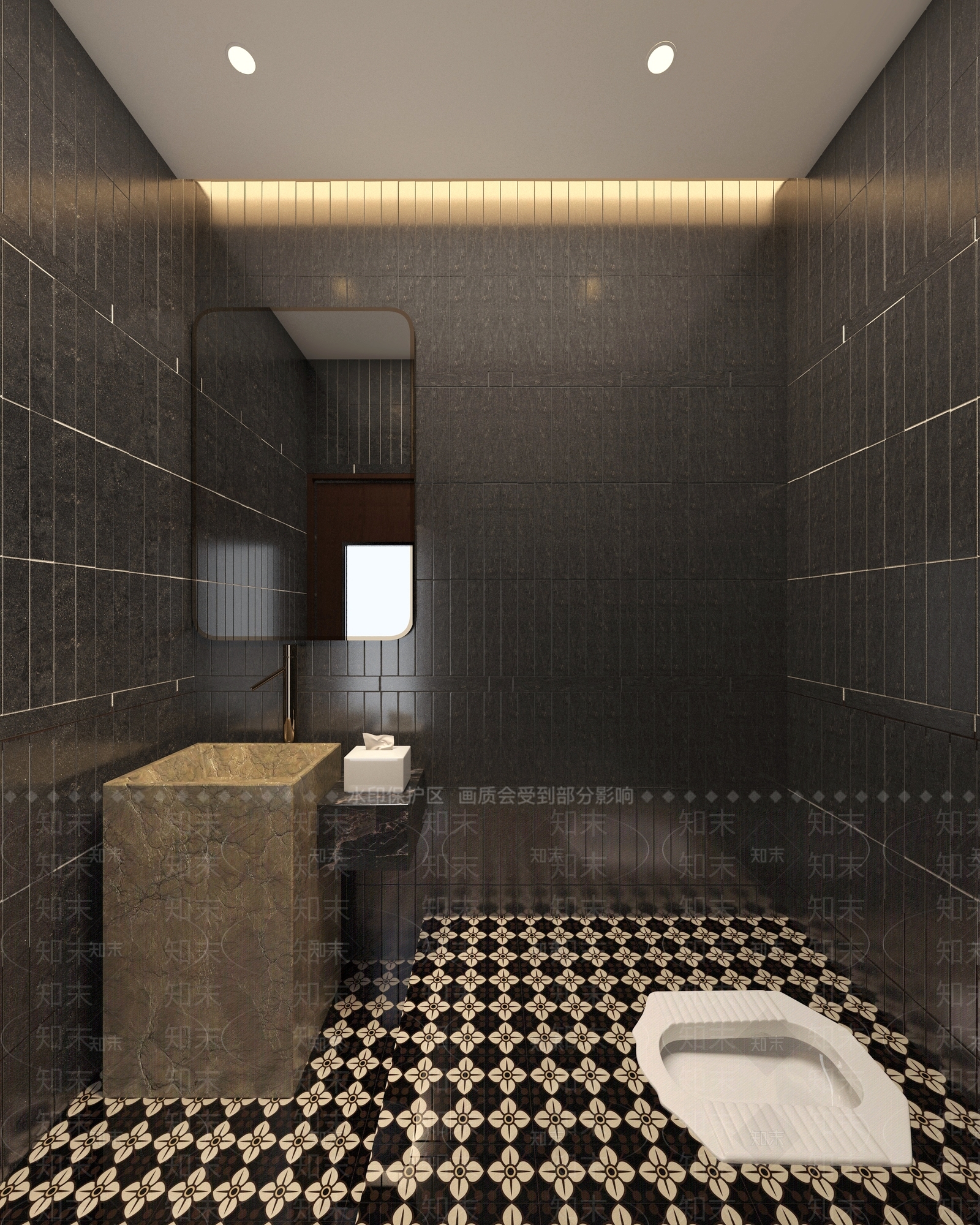 轻奢酒店卫生间3D模型下载【ID:1232470532】