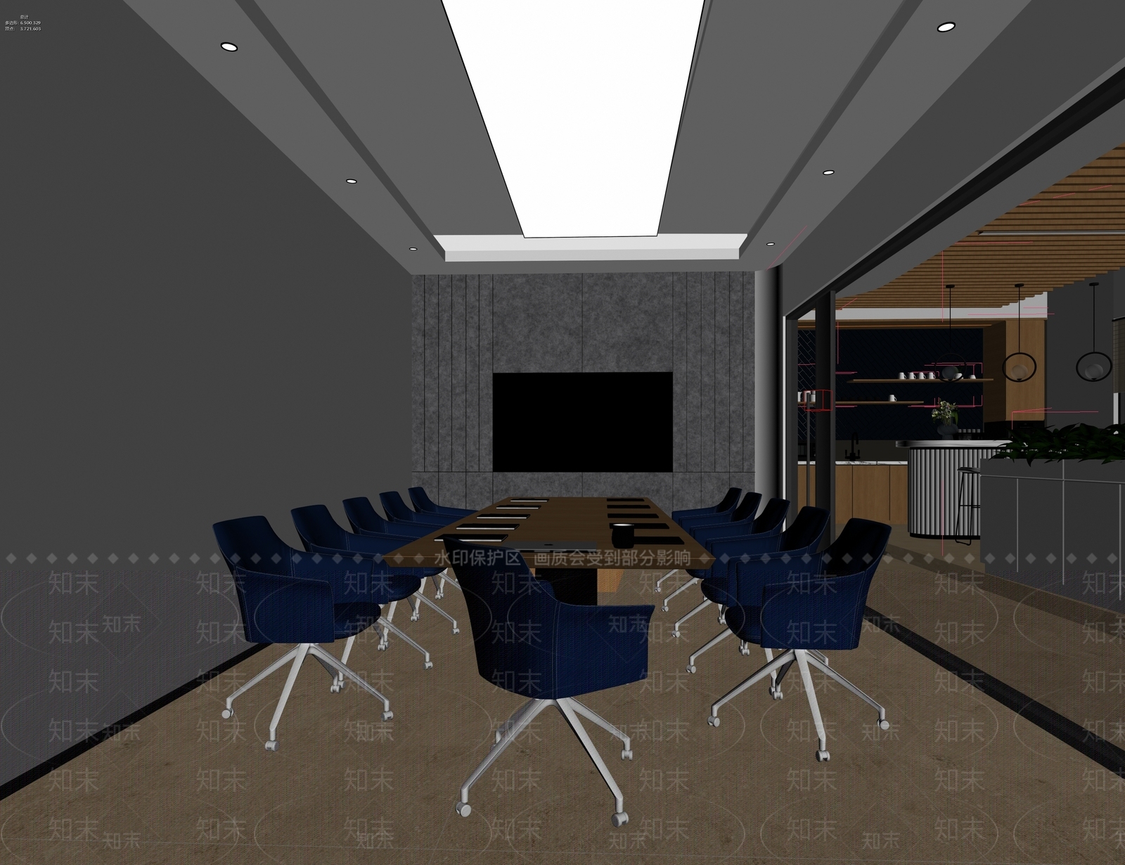 现代简约会议室3D模型下载【ID:1232471048】