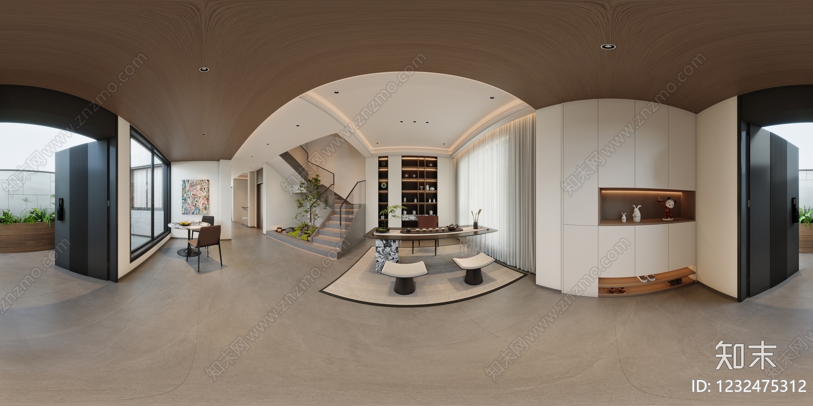 现代简约茶室3D模型下载【ID:1232475312】