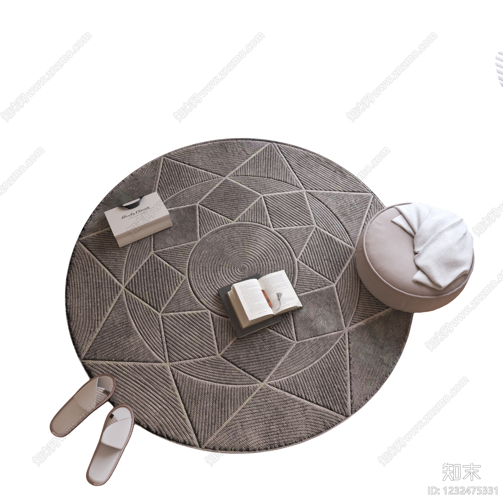 现代简约圆形地毯3D模型下载【ID:1232475331】