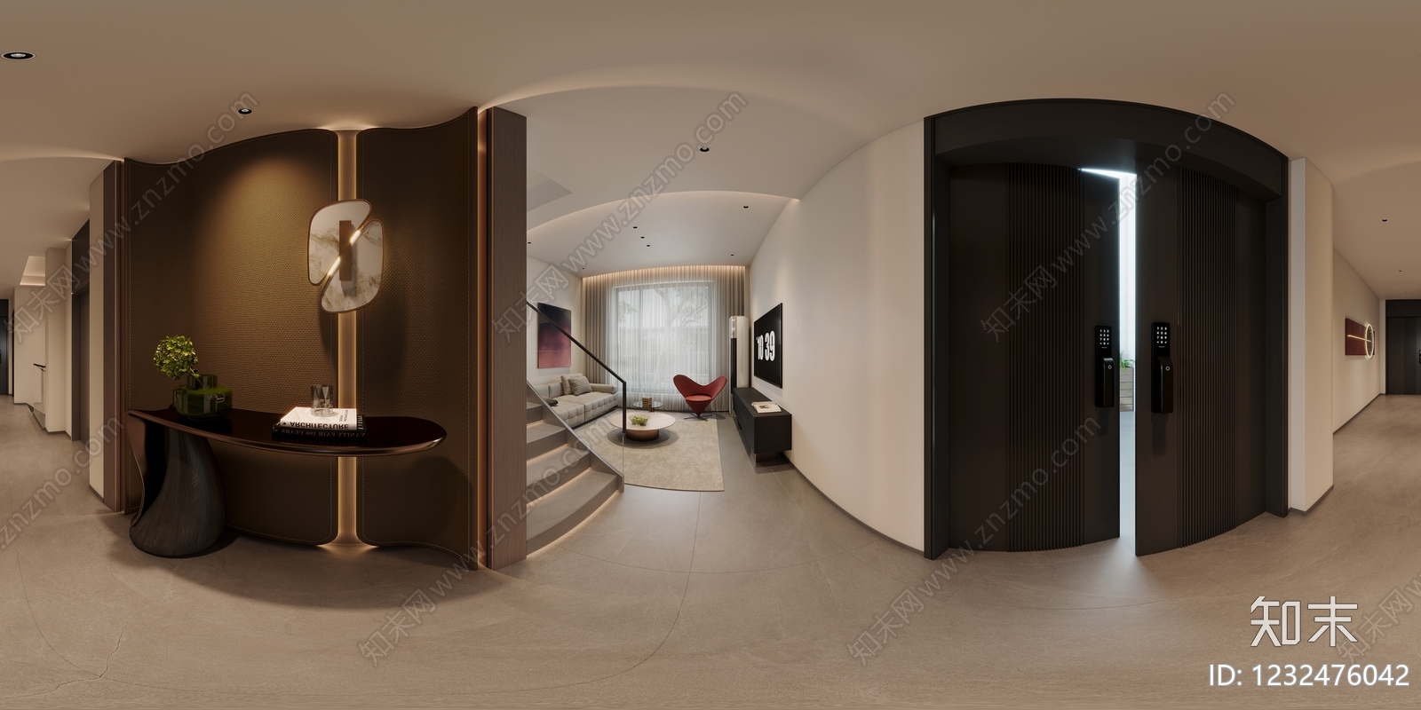 轻奢玄关3D模型下载【ID:1232476042】