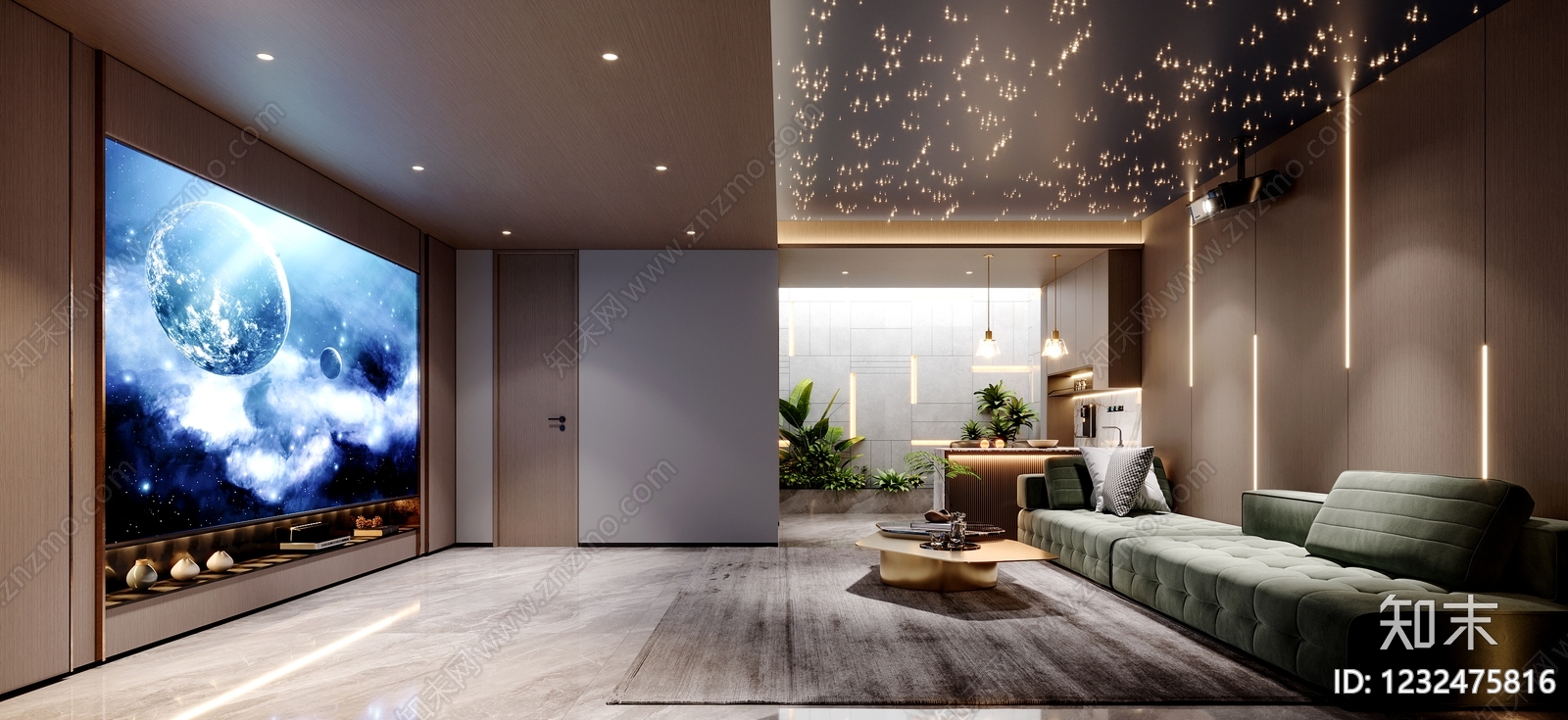 轻奢影音室3D模型下载【ID:1232475816】