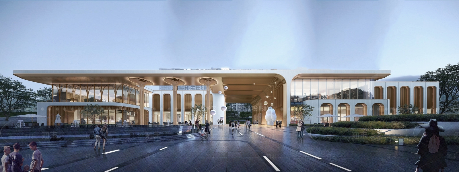 现代售楼处建筑SU模型下载【ID:1232481424】