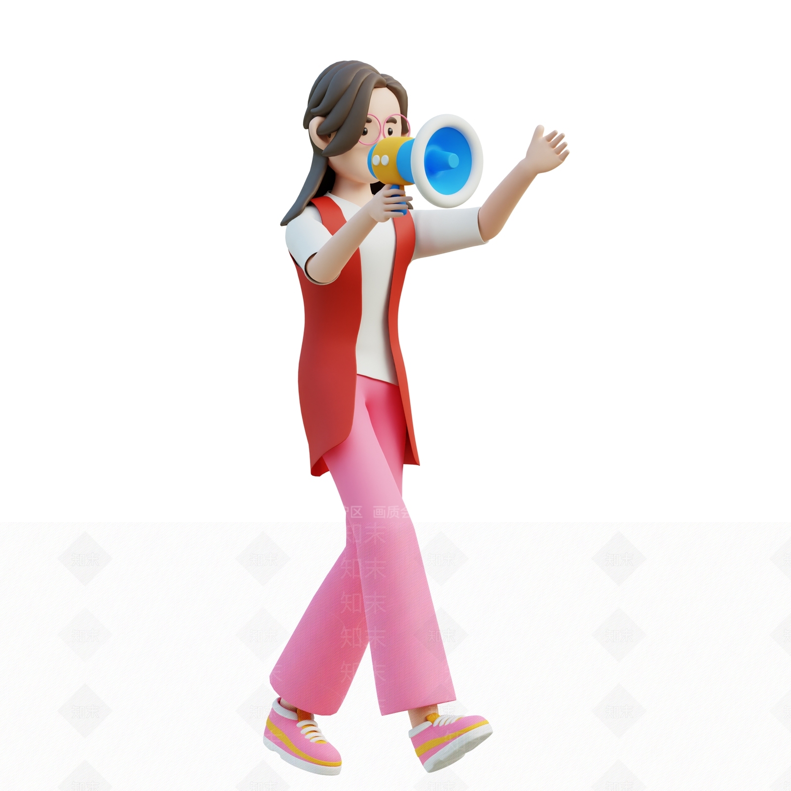虚拟人物3D模型渲染效果图