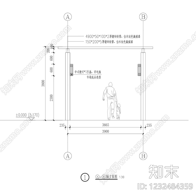 廊架cad施工图下载【ID:1232484359】