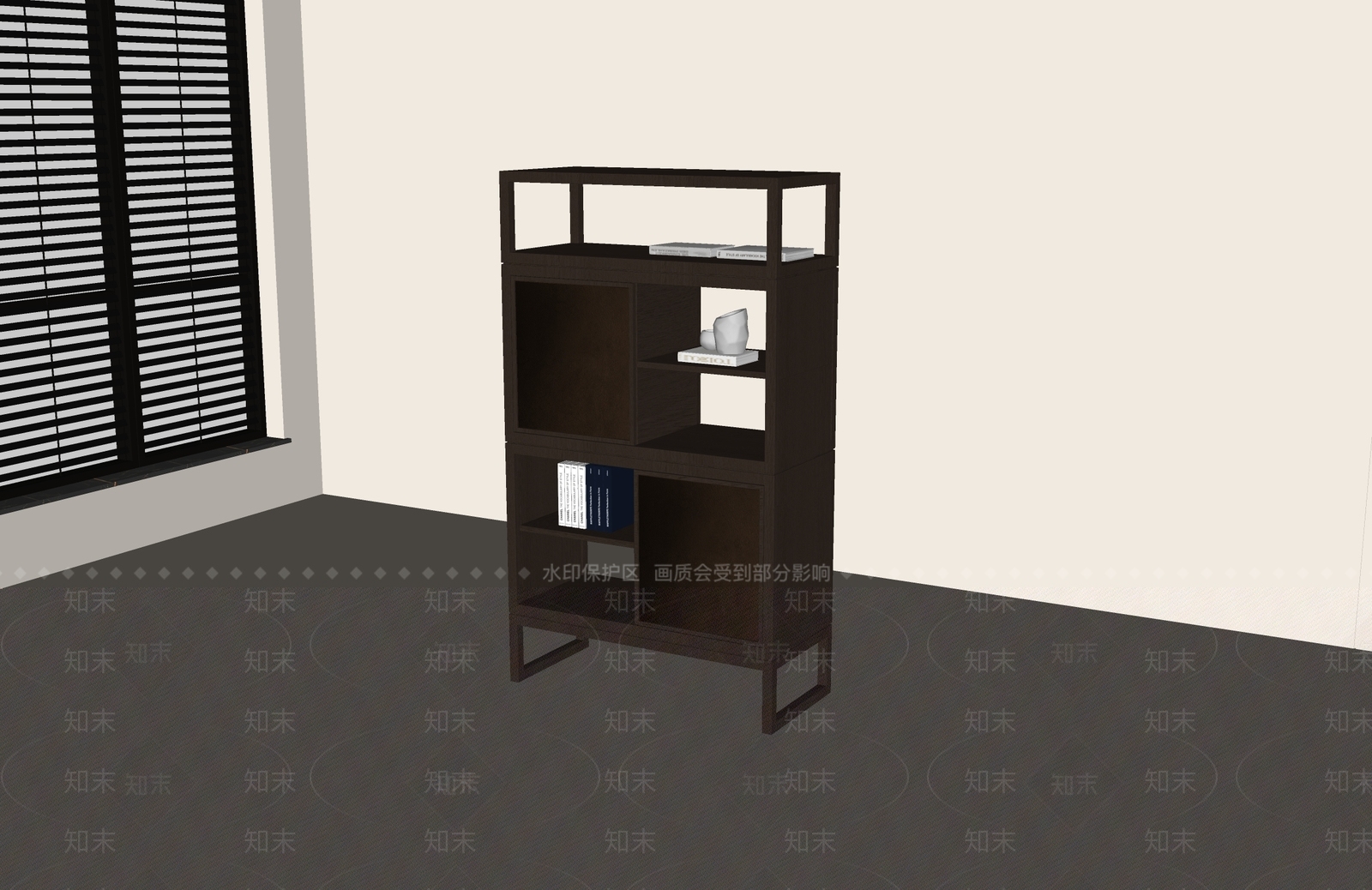 新中式书架SU模型下载【ID:1232484701】