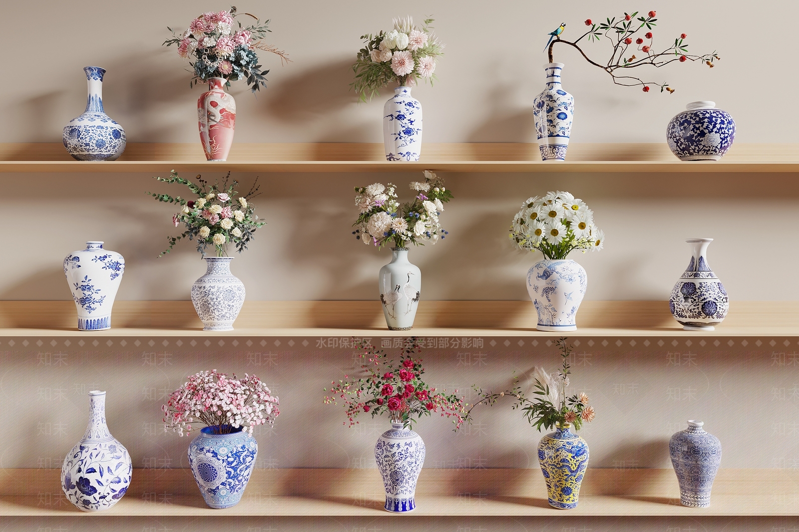 中式陶瓷展厅3D模型下载【ID:1232487591】