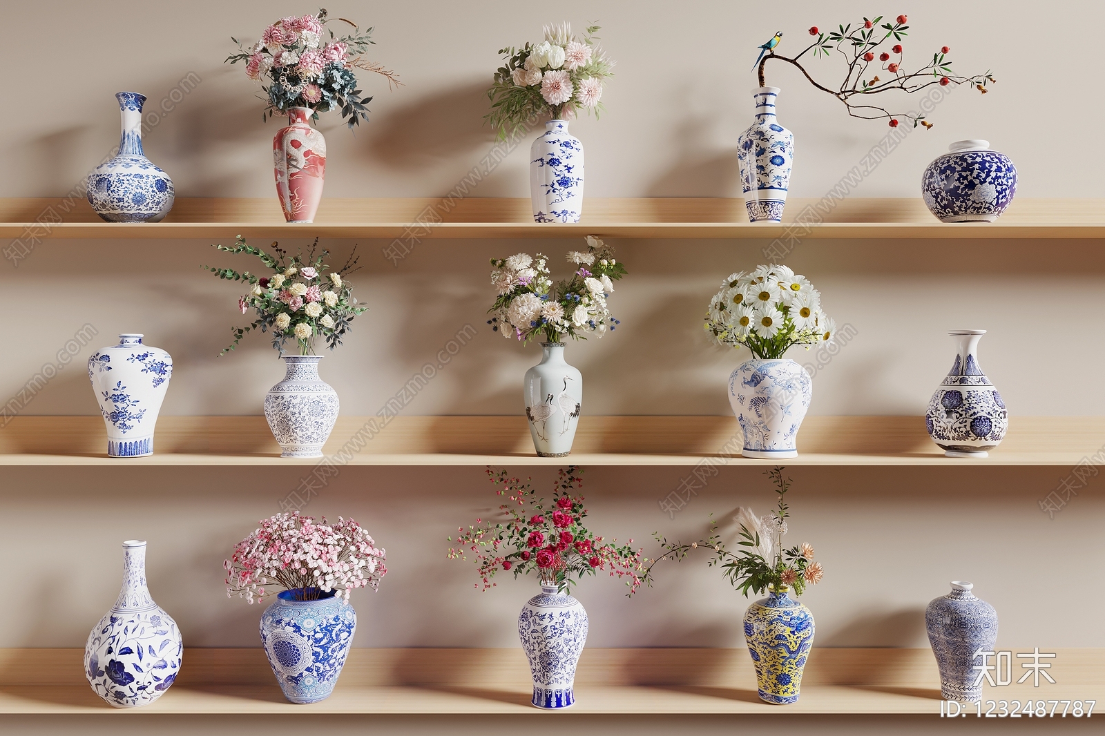中式陶瓷展厅SU模型下载【ID:1232487787】