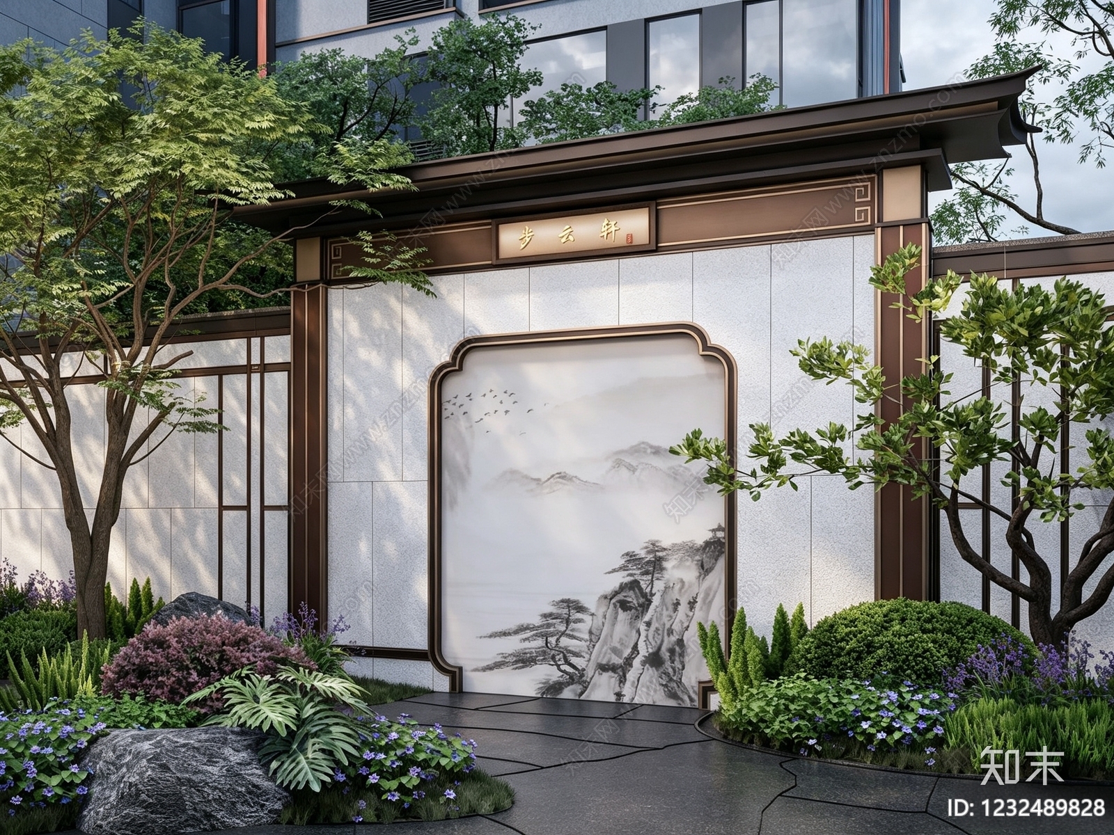 景墙cad施工图下载【ID:1232489828】