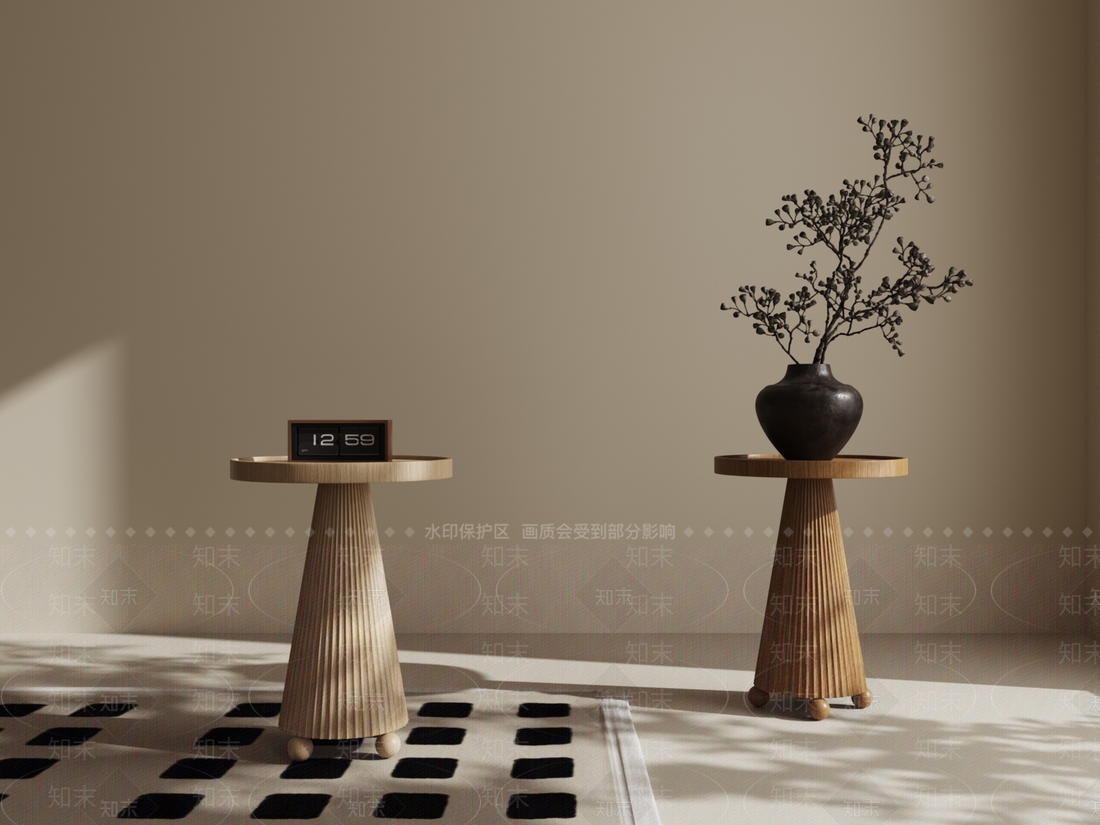 原木风边几3D模型下载【ID:1232493557】