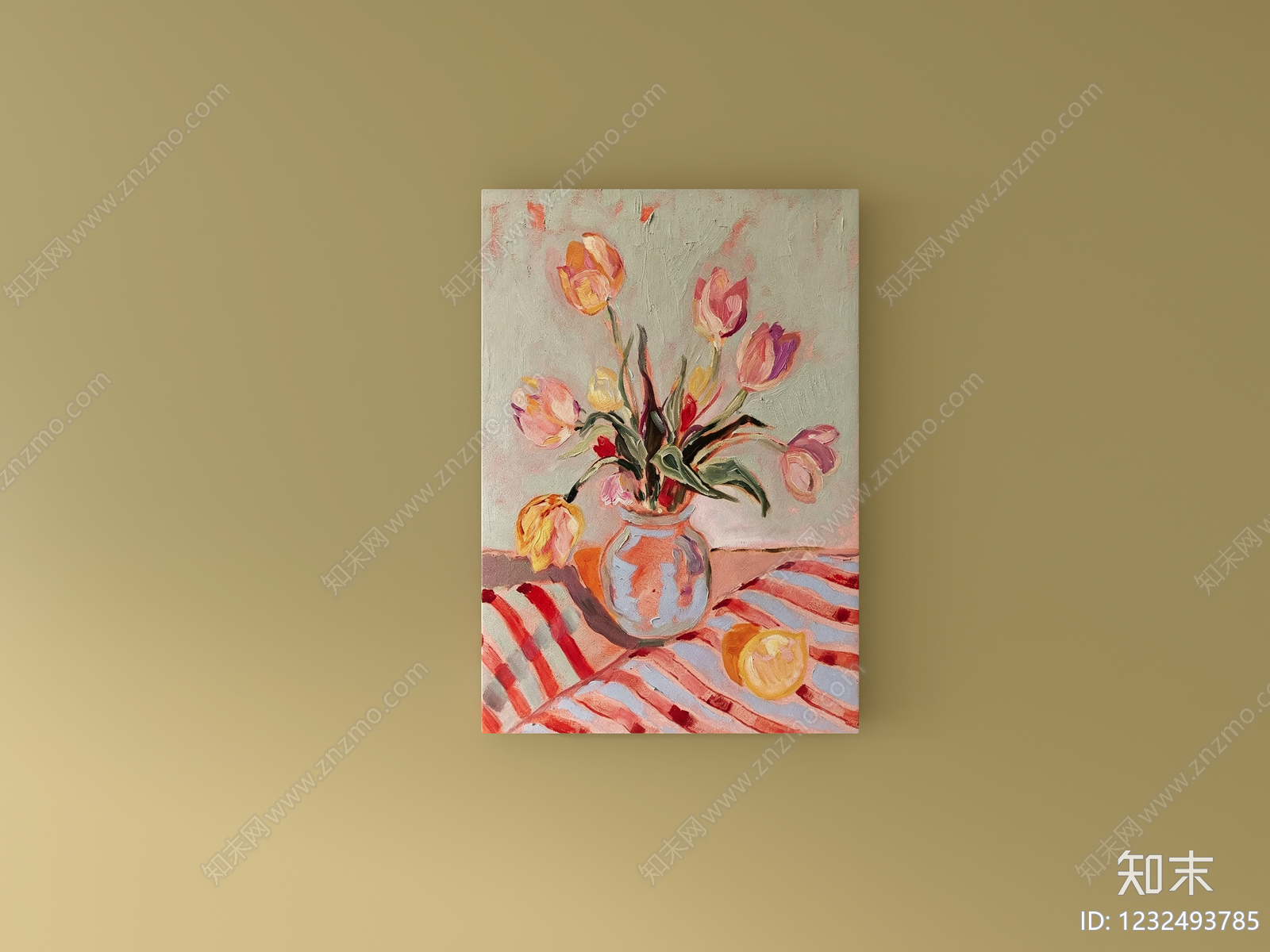 现代花卉艺术装饰挂画SU模型下载【ID:1232493785】