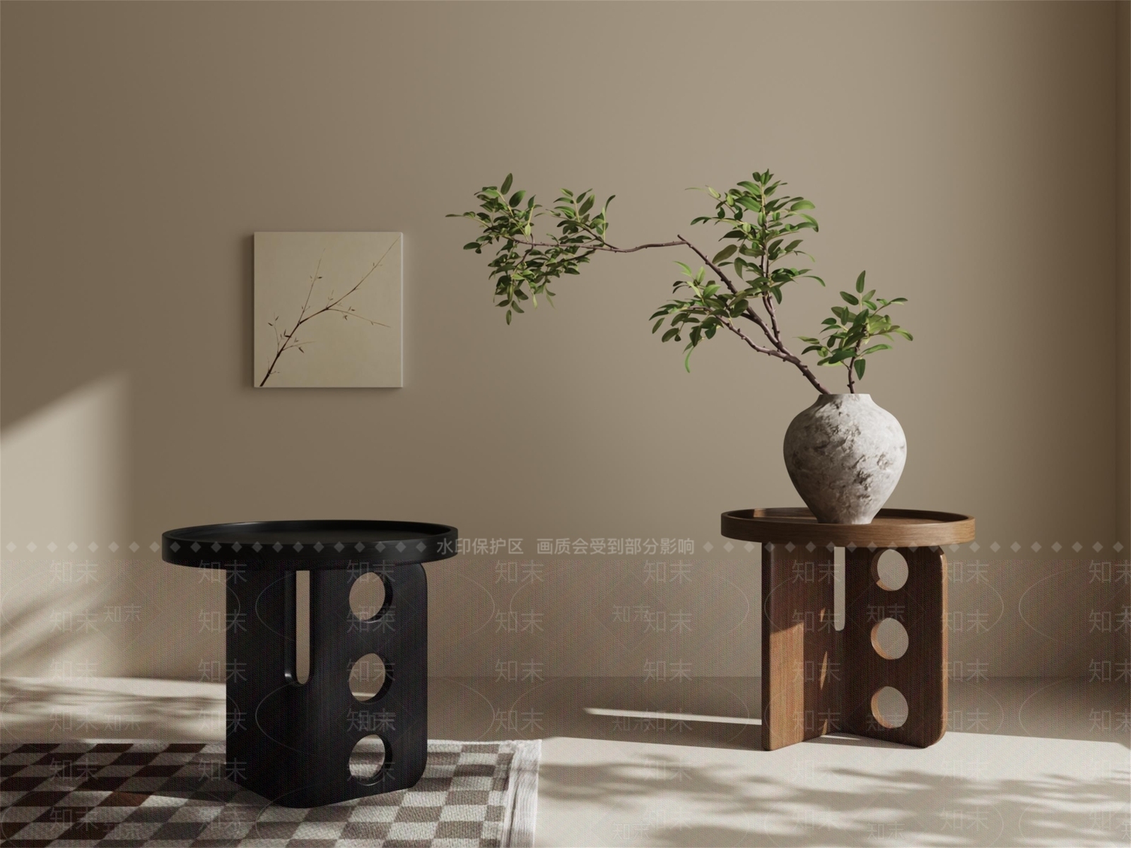 侘寂边几3D模型下载【ID:1232494780】
