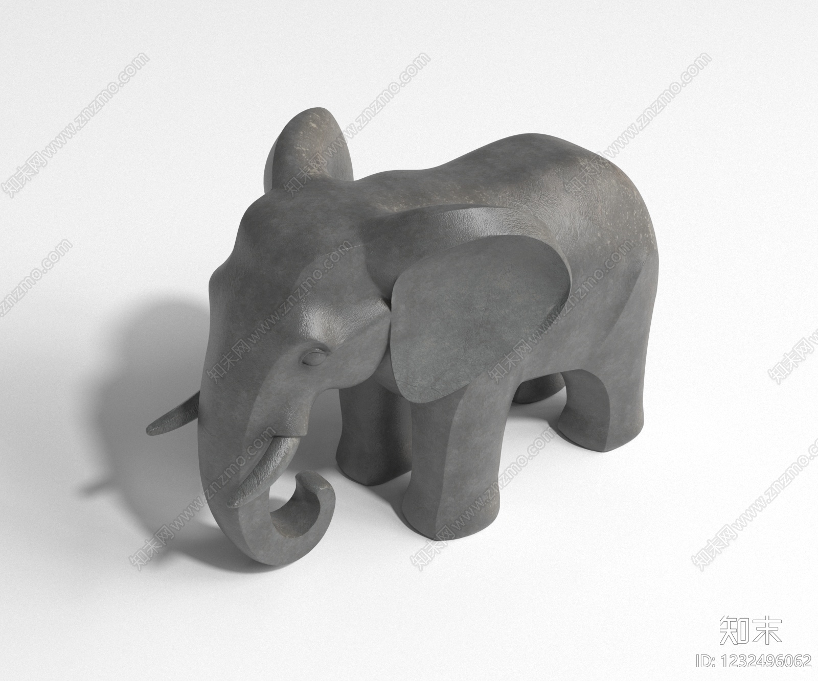 极简雕塑摆件3D模型渲染效果图