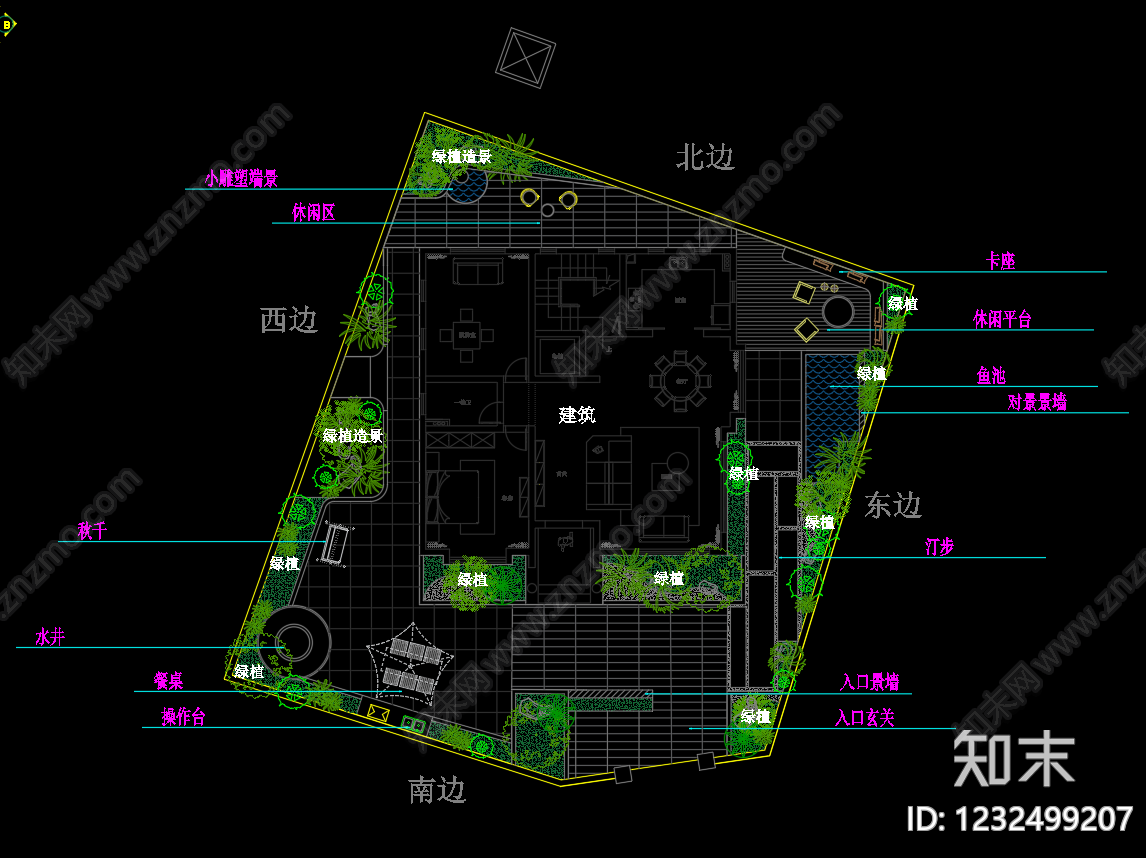 庭院cad施工图下载【ID:1232499207】