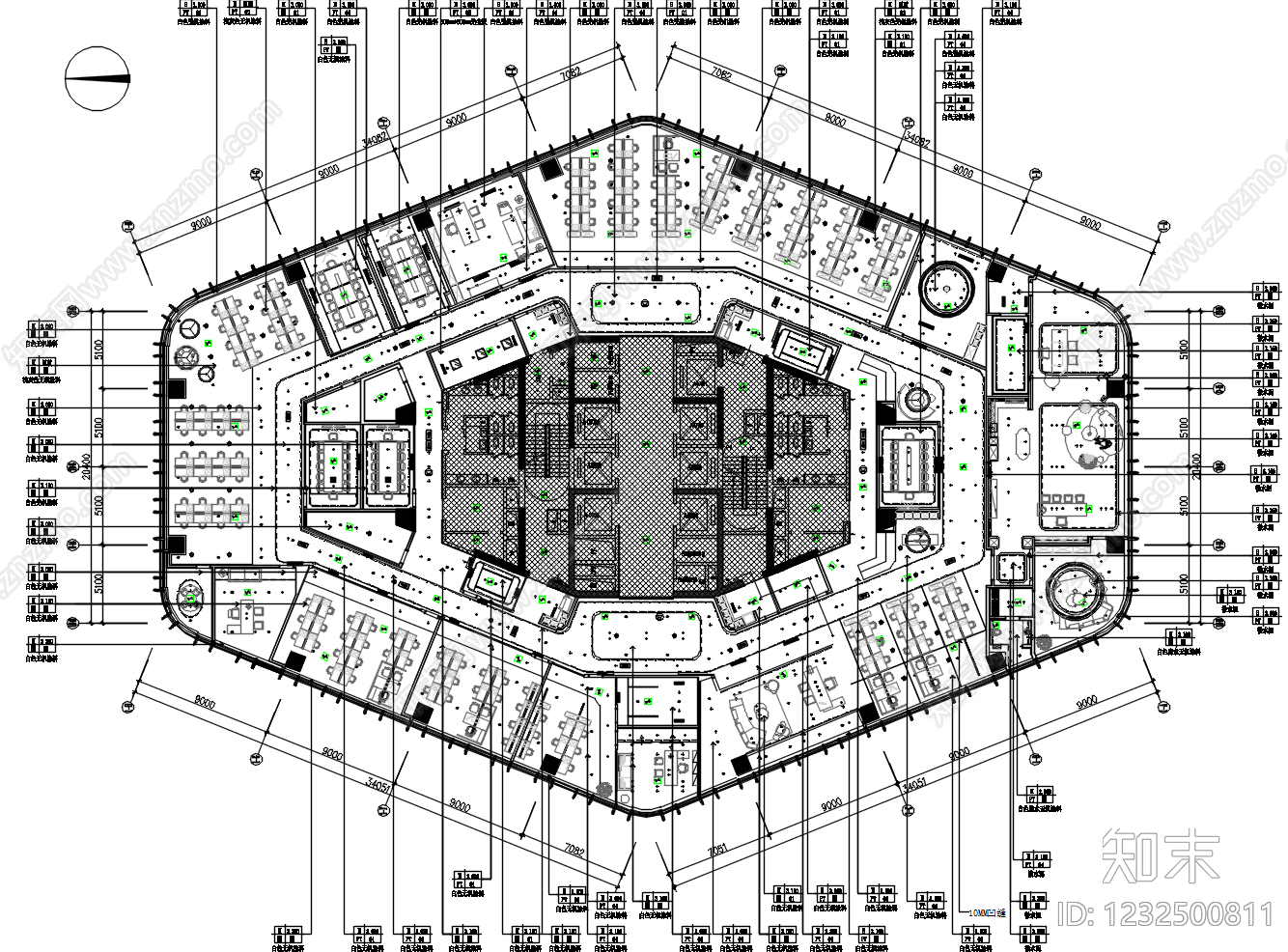 整体办公空间cad施工图下载【ID:1232500811】