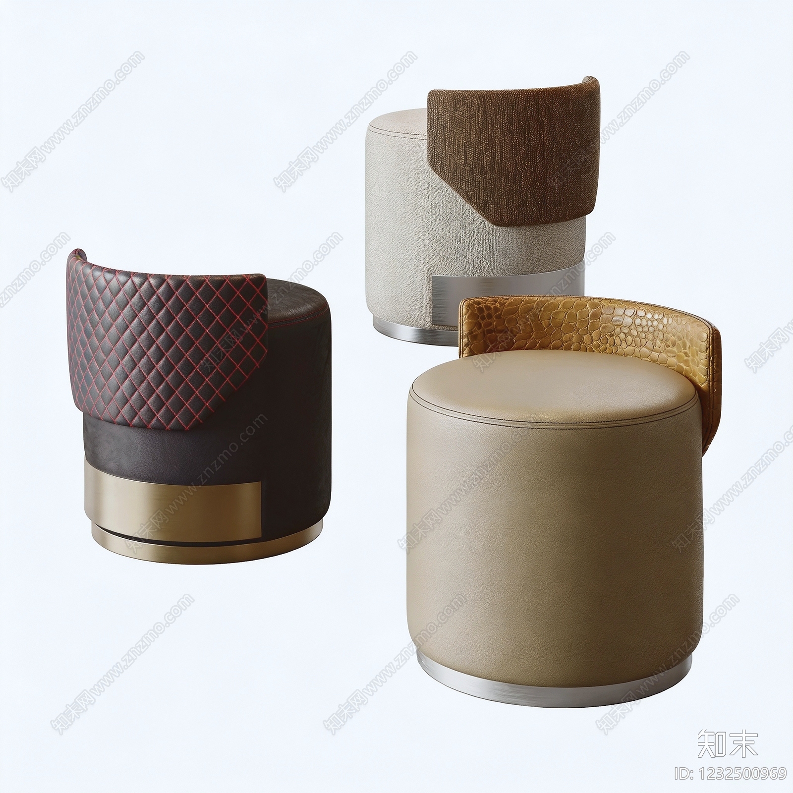 轻奢沙发凳3D模型下载【ID:1232500969】