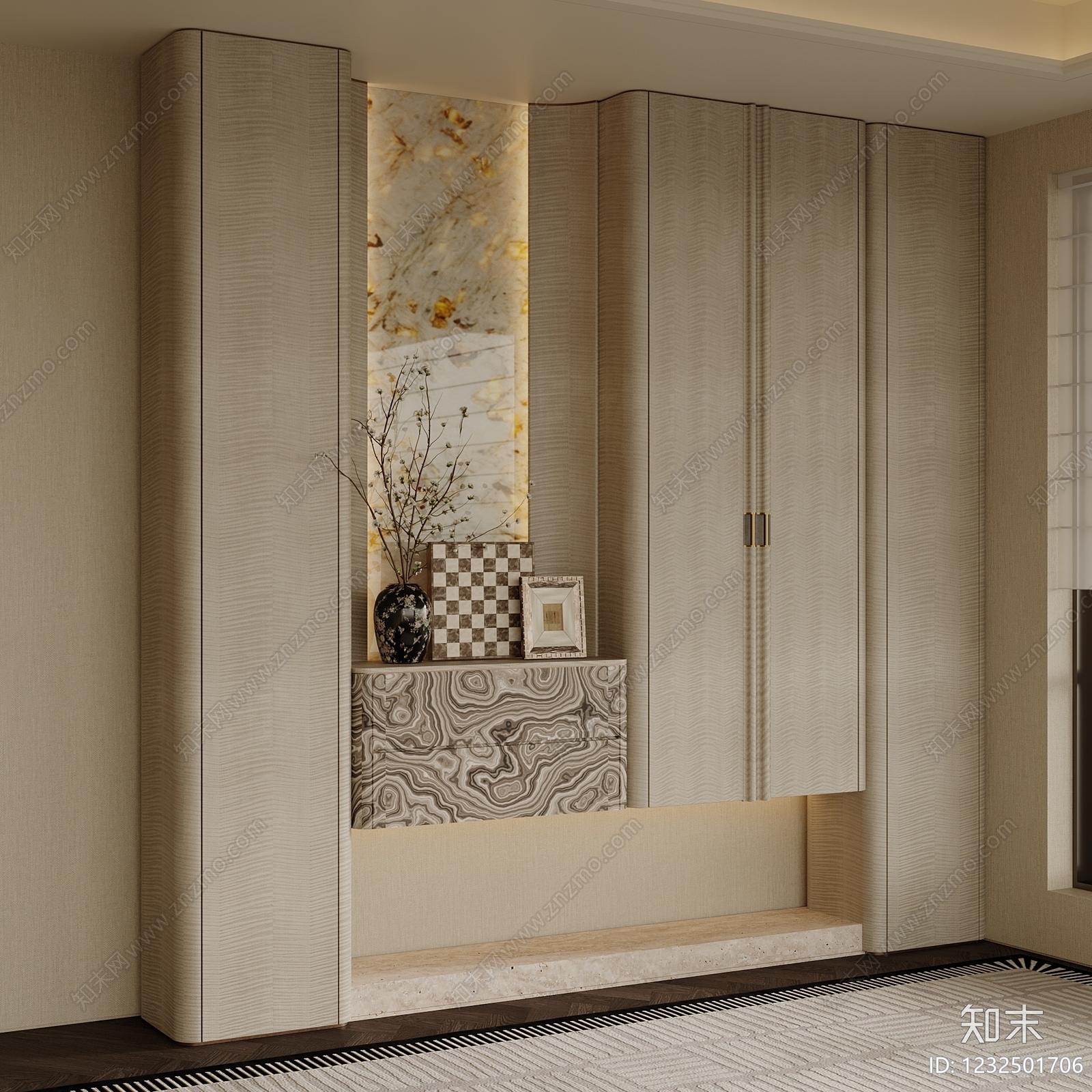 意式极简鞋柜3D模型下载【ID:1232501706】