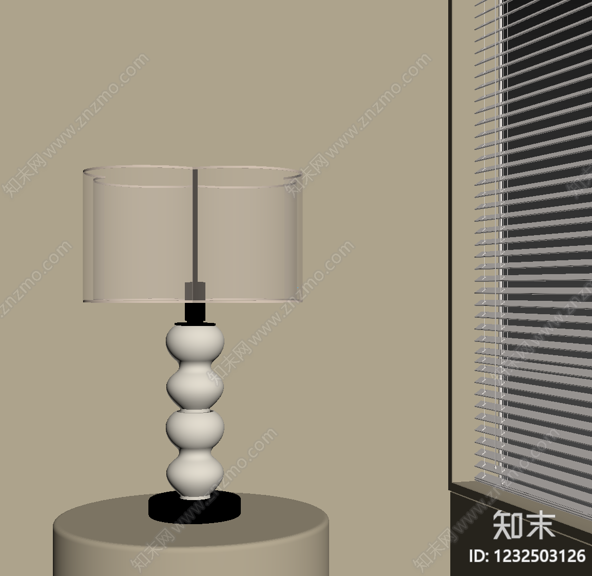 奶油风台灯SU模型下载【ID:1232503126】