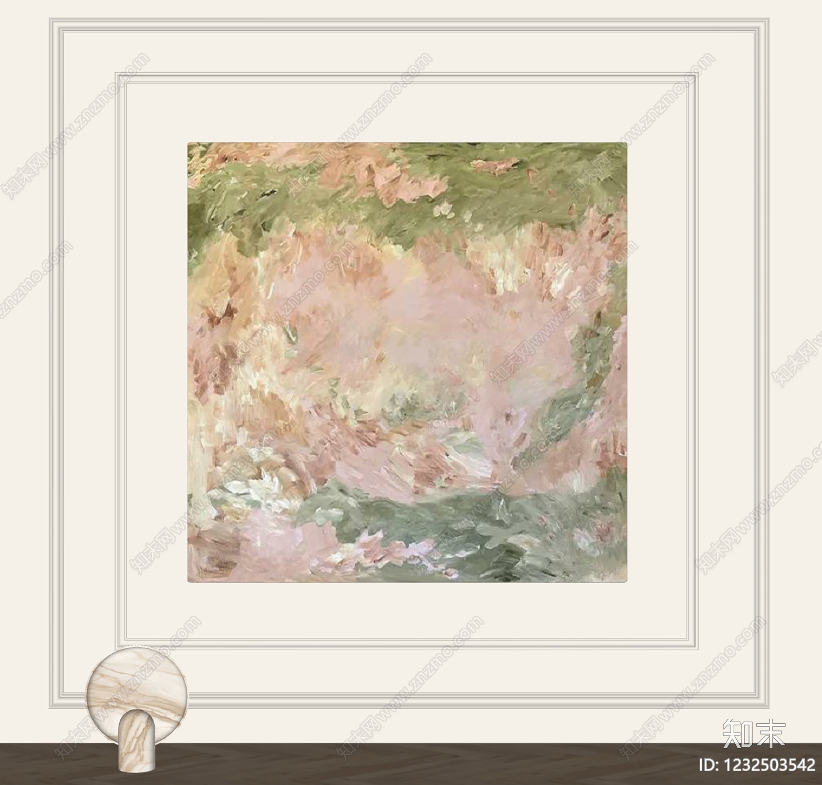 奶油风抽象画SU模型下载【ID:1232503542】