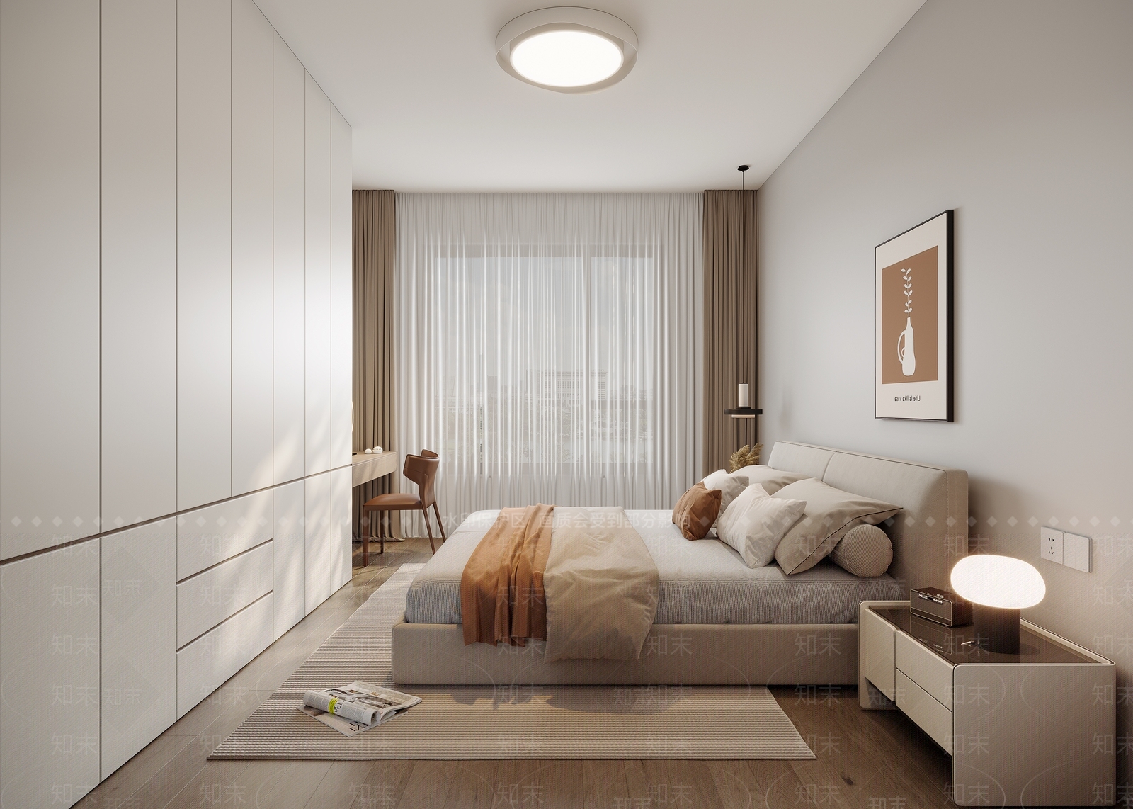 现代简约主卧3D模型下载【ID:1232503721】