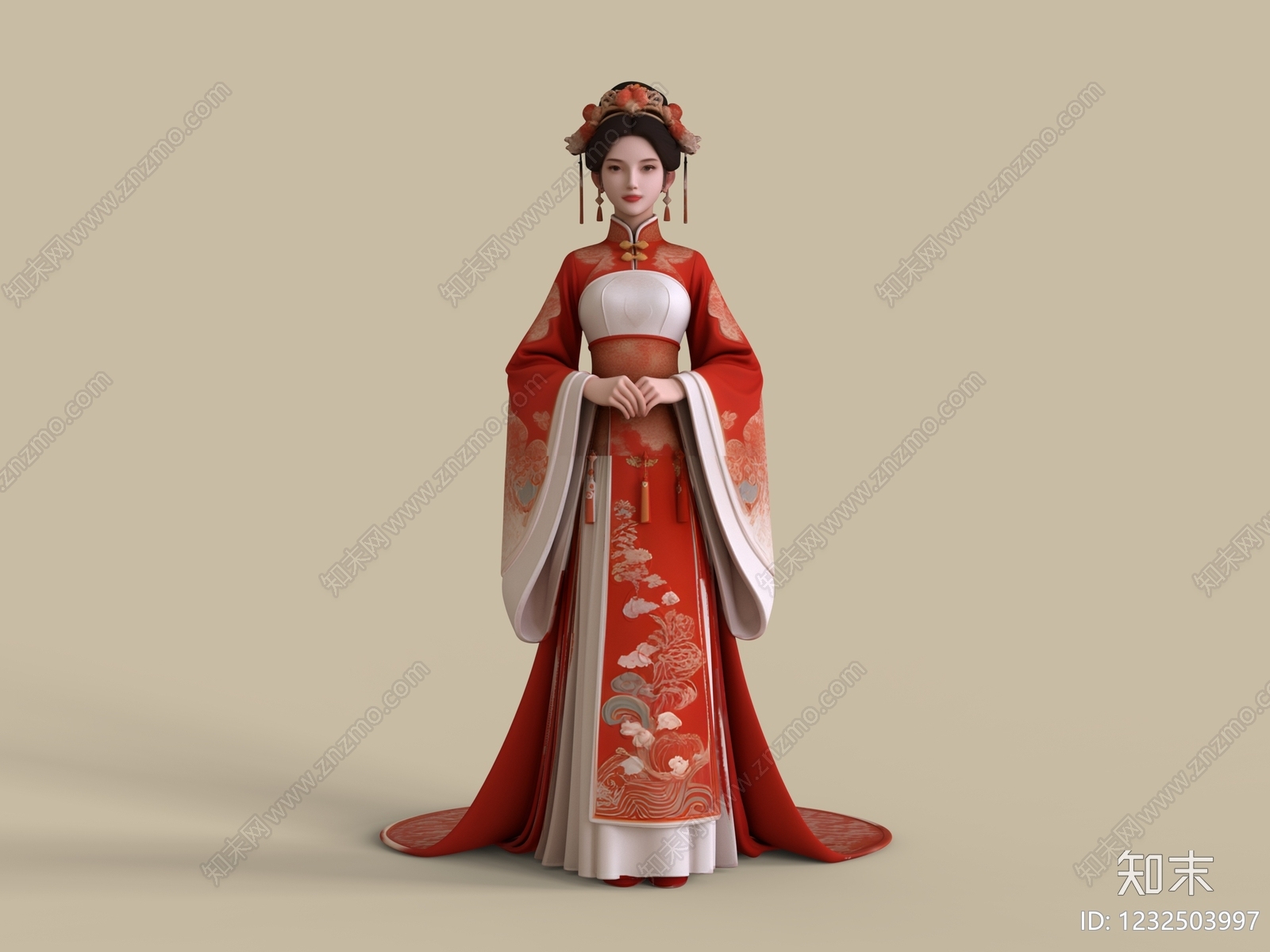 中式虚拟人物3D模型下载【ID:1232503997】